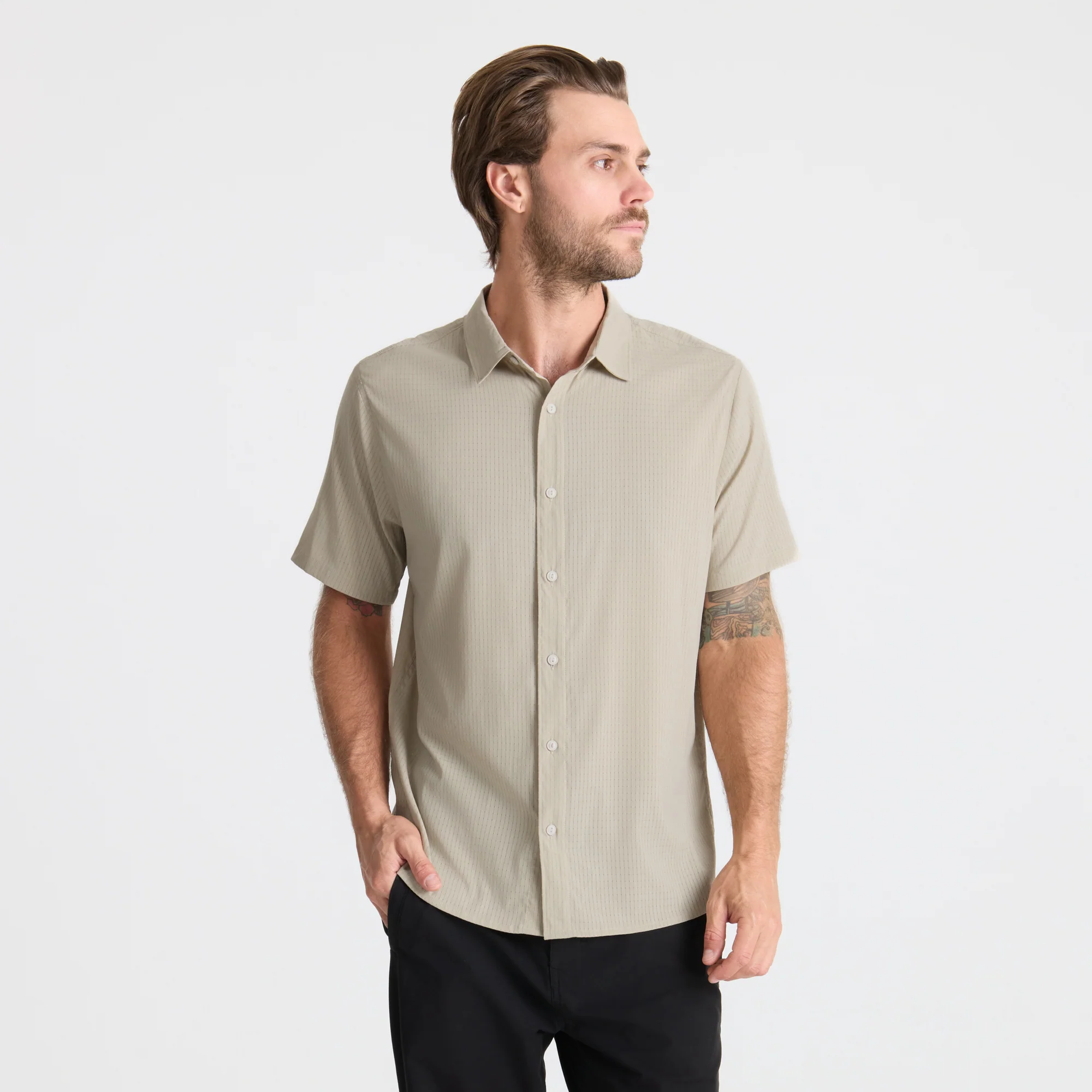 Bless Up Breathable Stretch Shirt - Fossil - Image 4