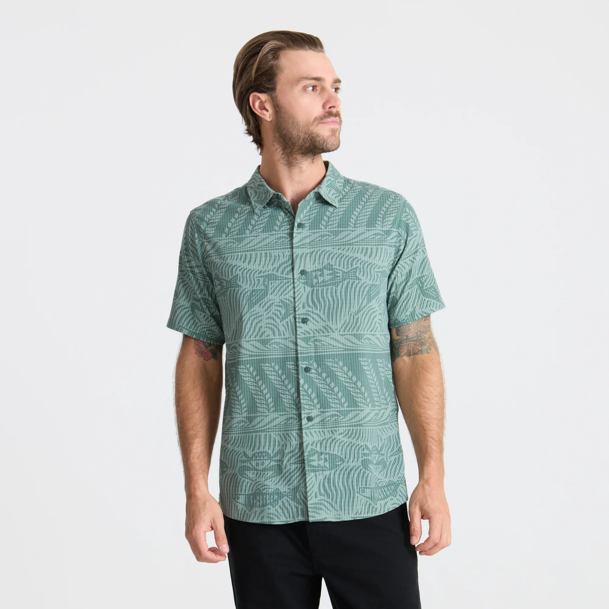 Bless Up Breathable Stretch Shirt - Slate Green - Image 4