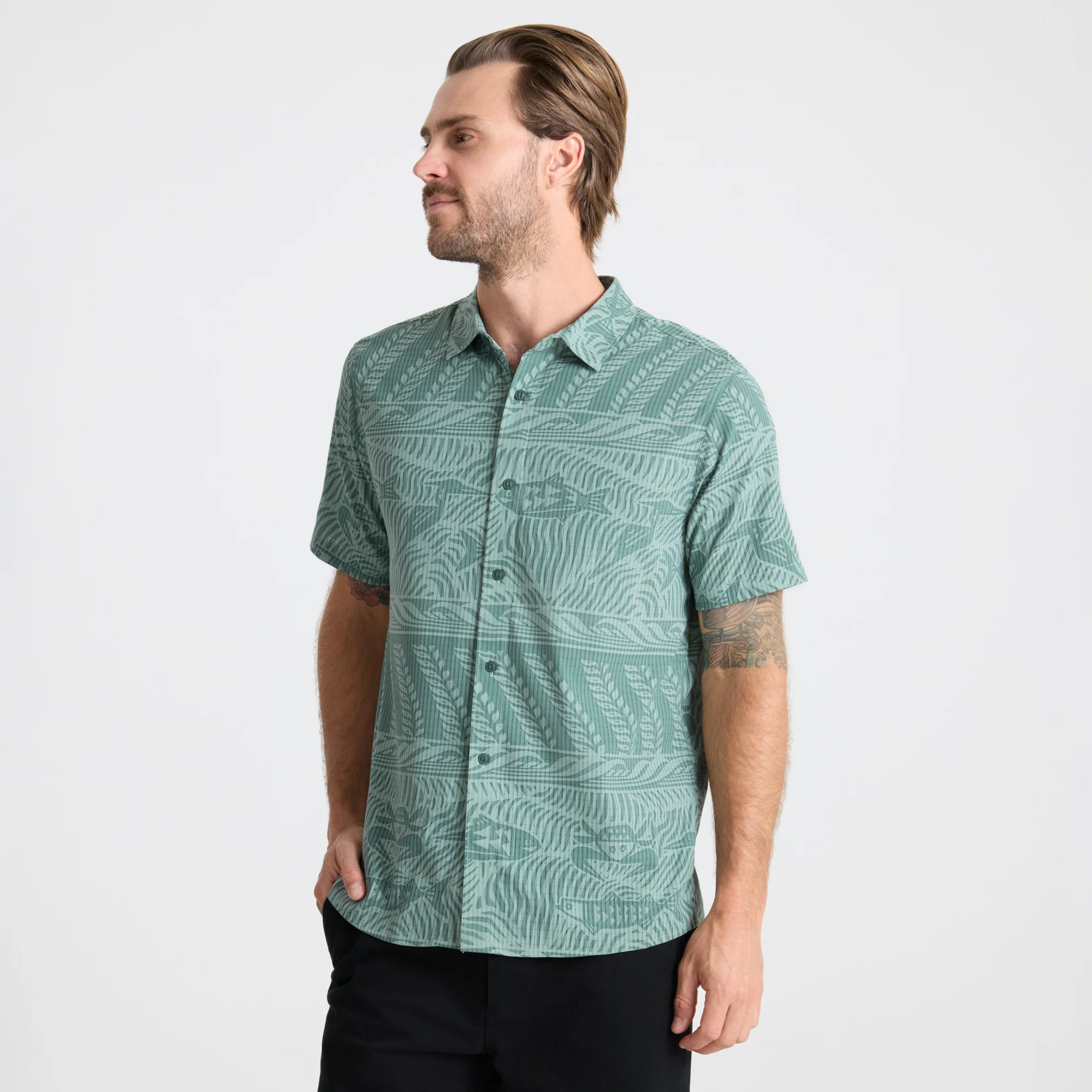Bless Up Breathable Stretch Shirt - Slate Green - Image 5