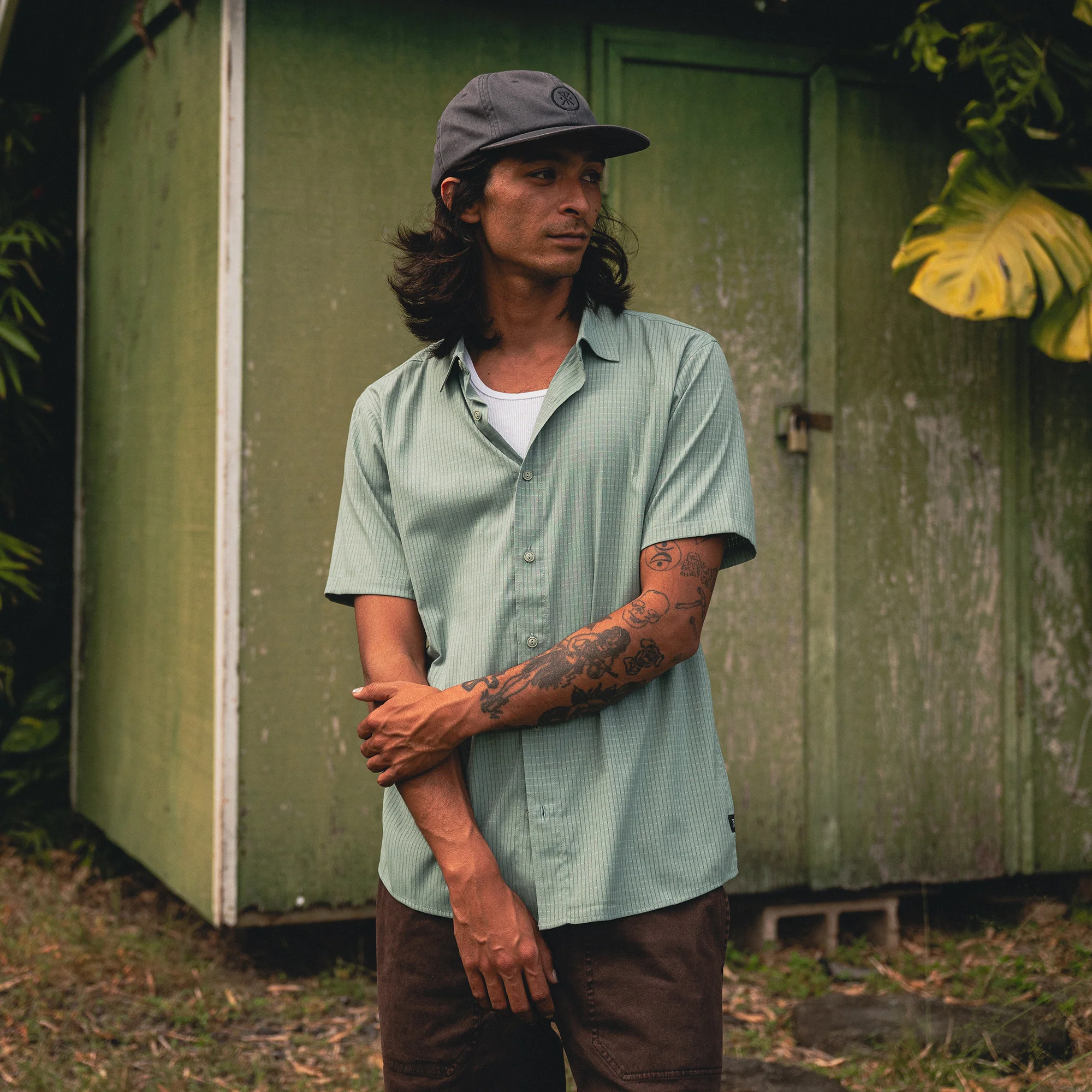 Bless Up Breathable Stretch Shirt - Dusty Green - Image 3