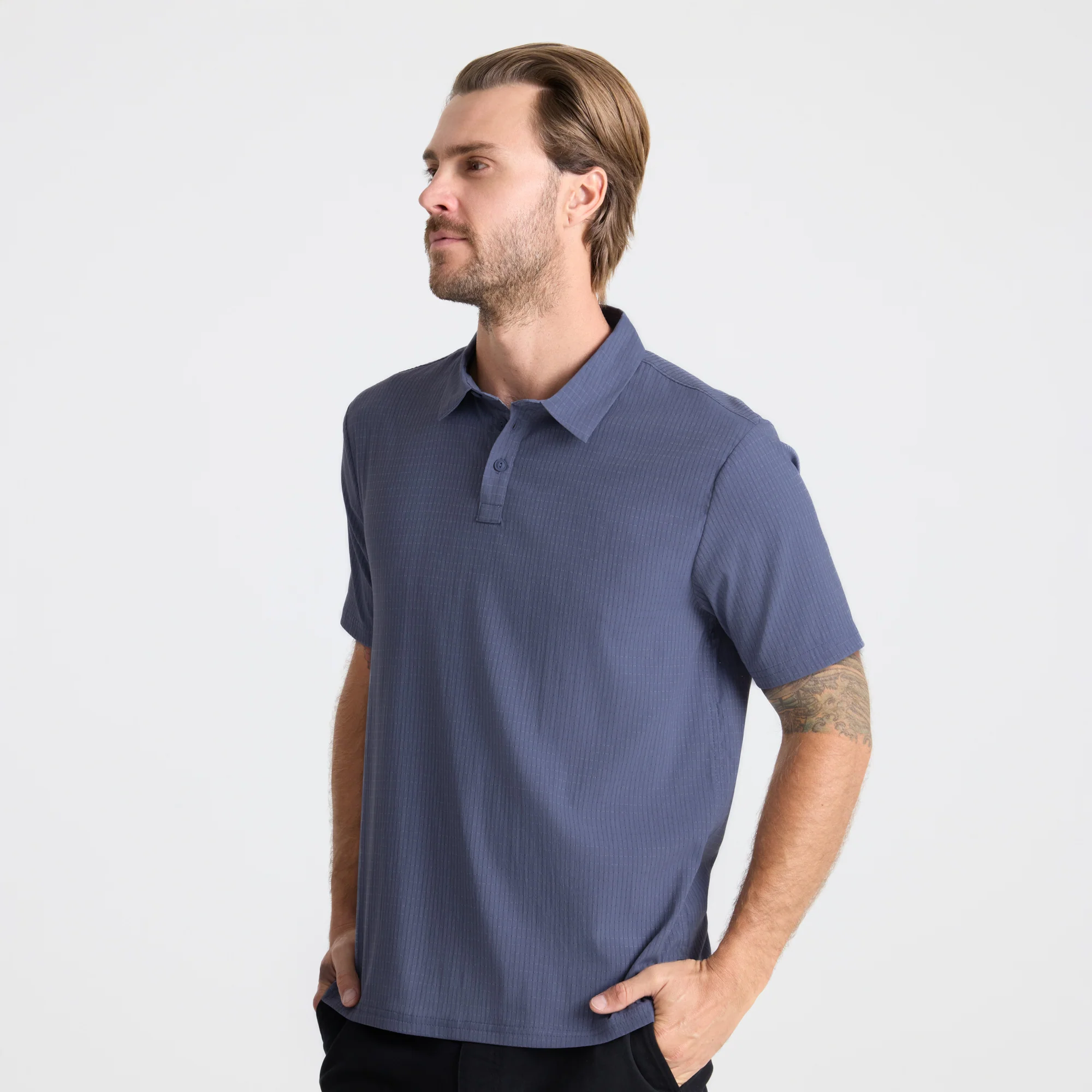 Bless Up Breathable Stretch Polo Shirt - Slate - Image 3