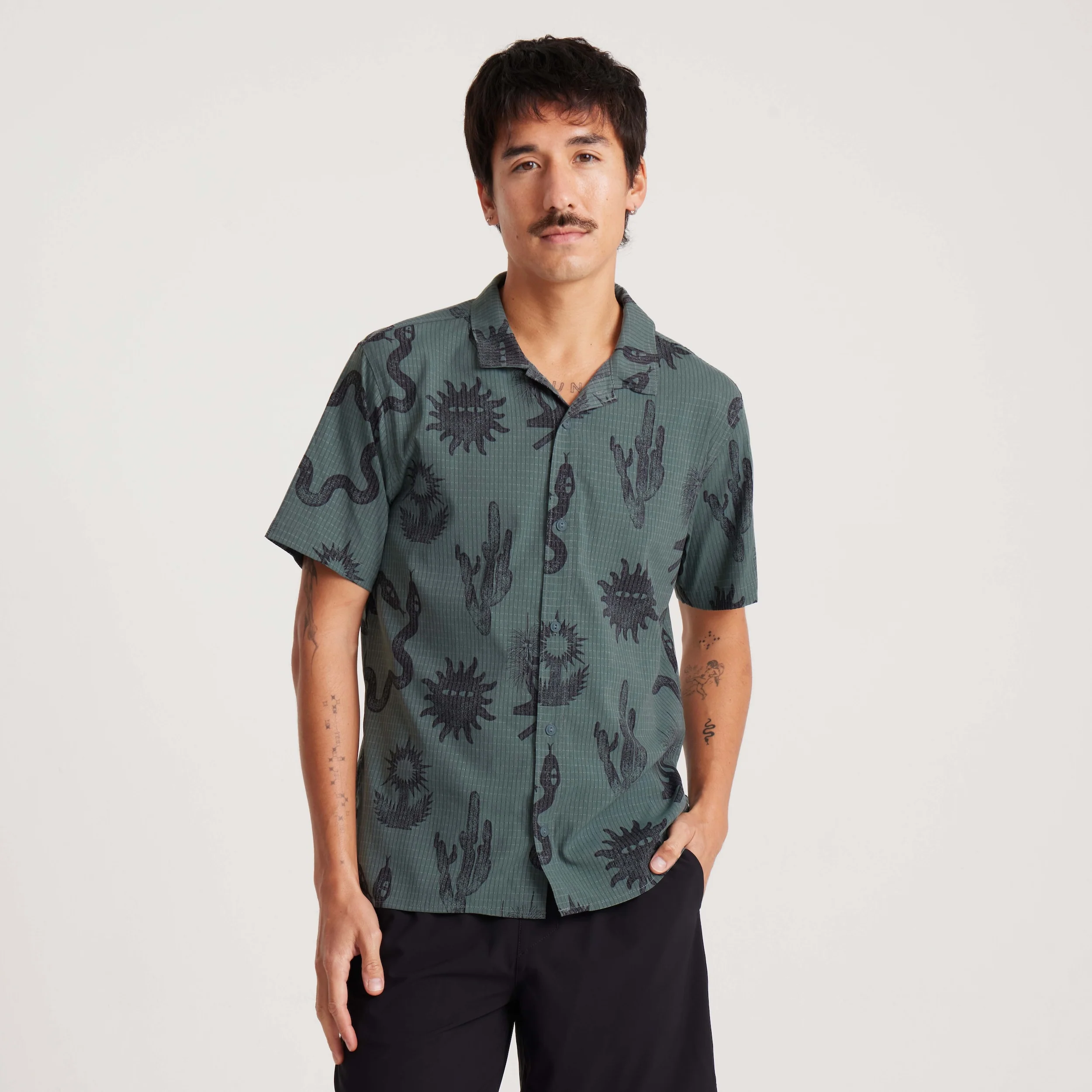 Bless Up Trail Button Up Shirt - Forest - Image 11
