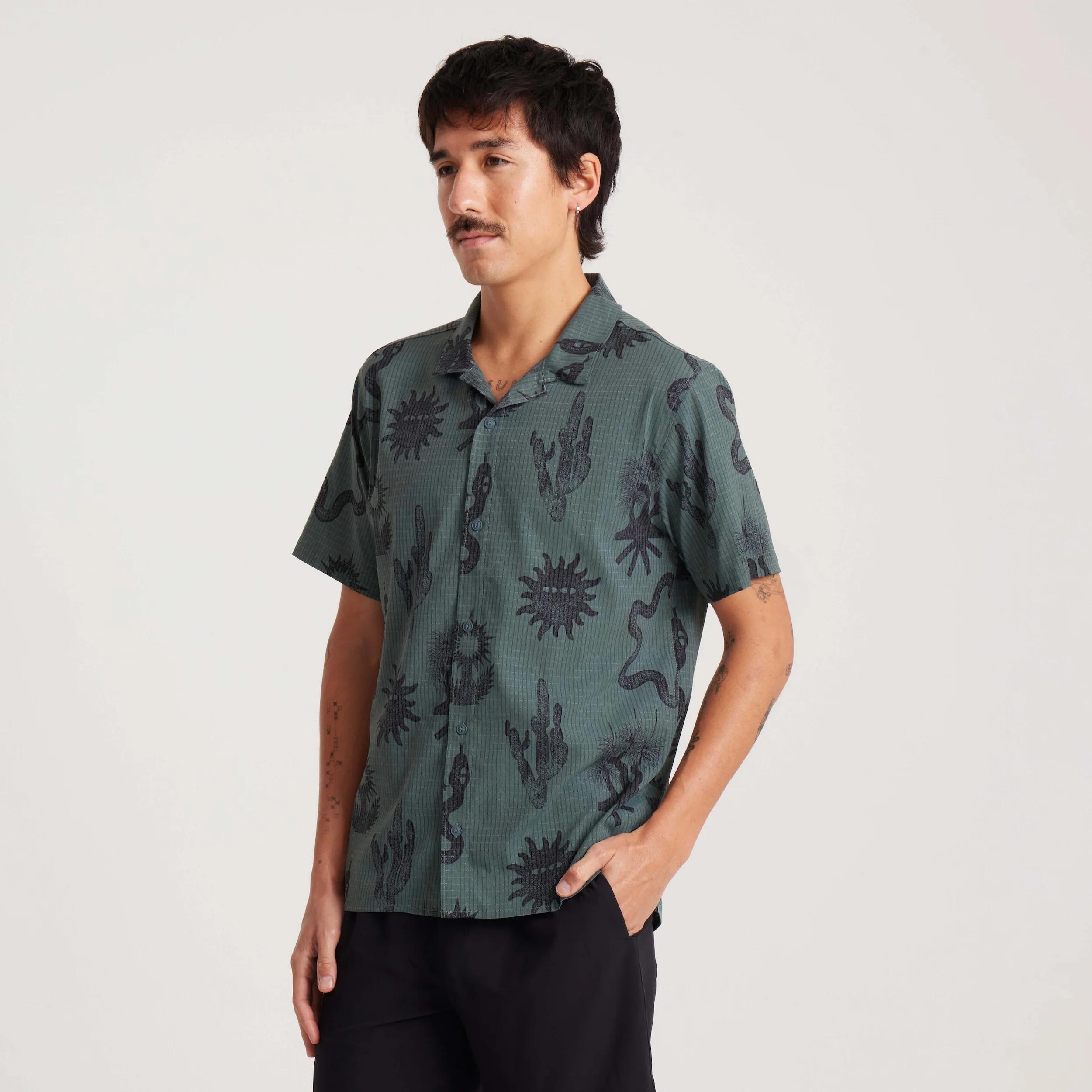 Bless Up Trail Button Up Shirt - Forest - Image 13