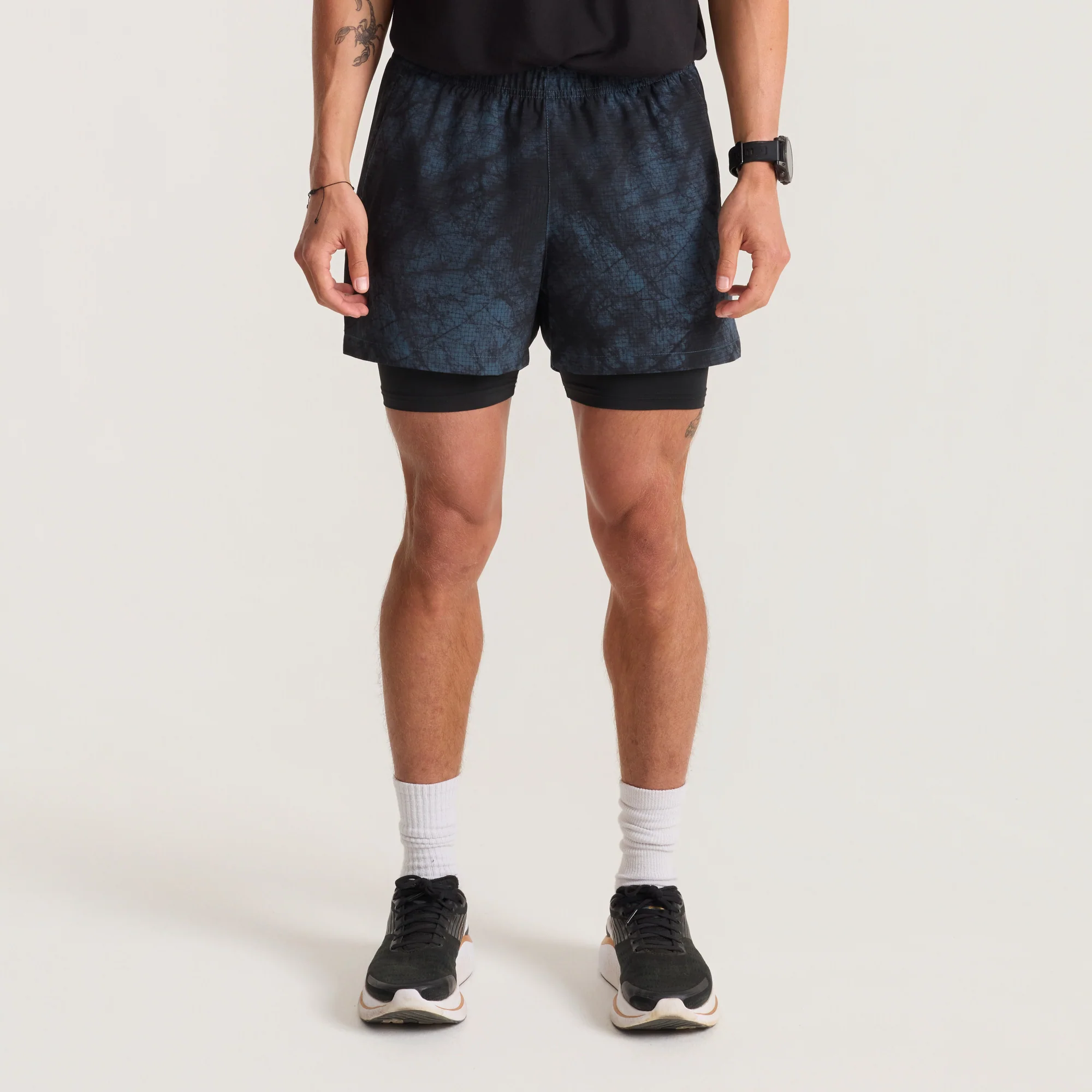 Bommer 3.5" Shorts - Navy Tie Dye - Image 2