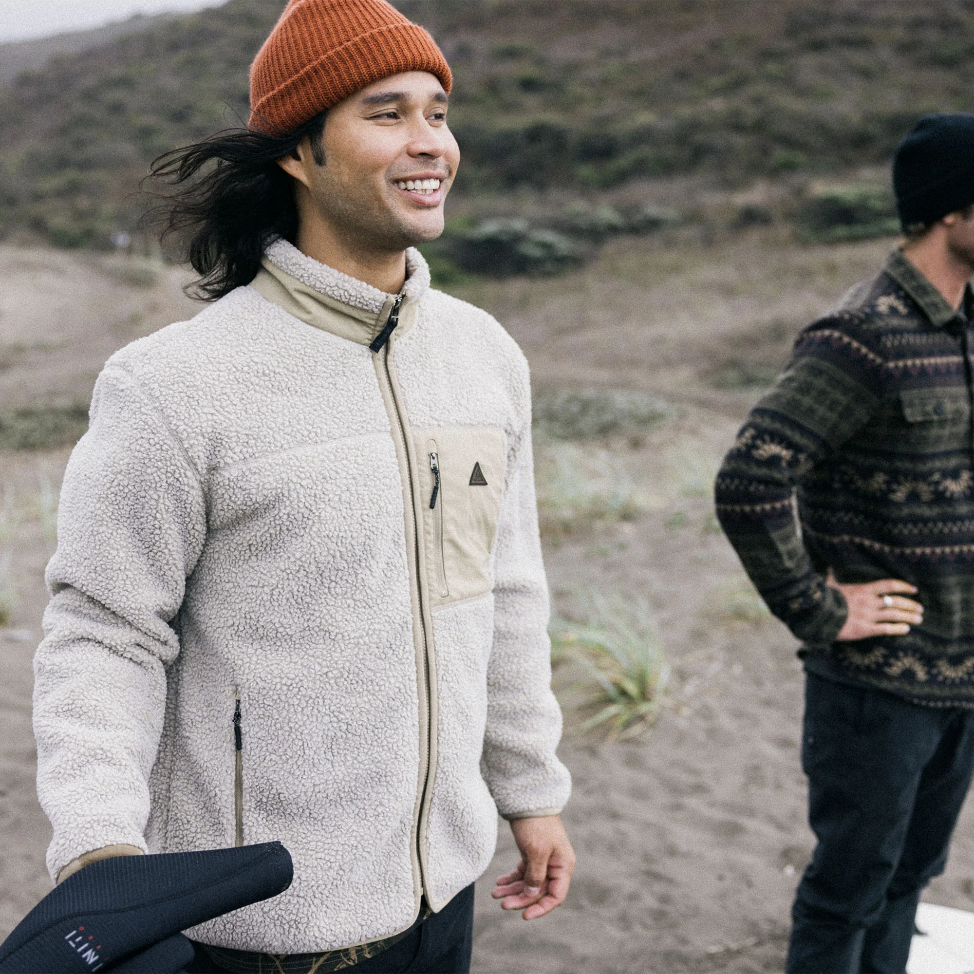 Campover Fleece Zip Jacket - Khaki - Image 3