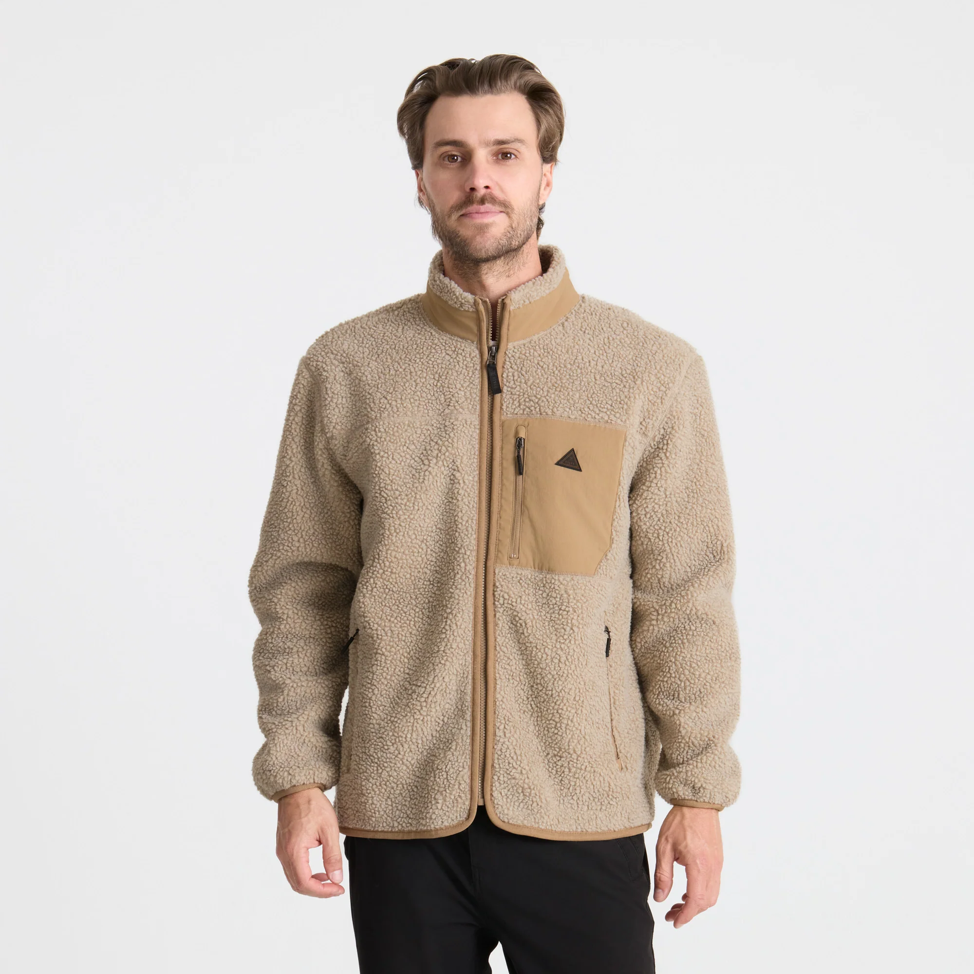 Campover Fleece Zip Jacket - Khaki - Image 4