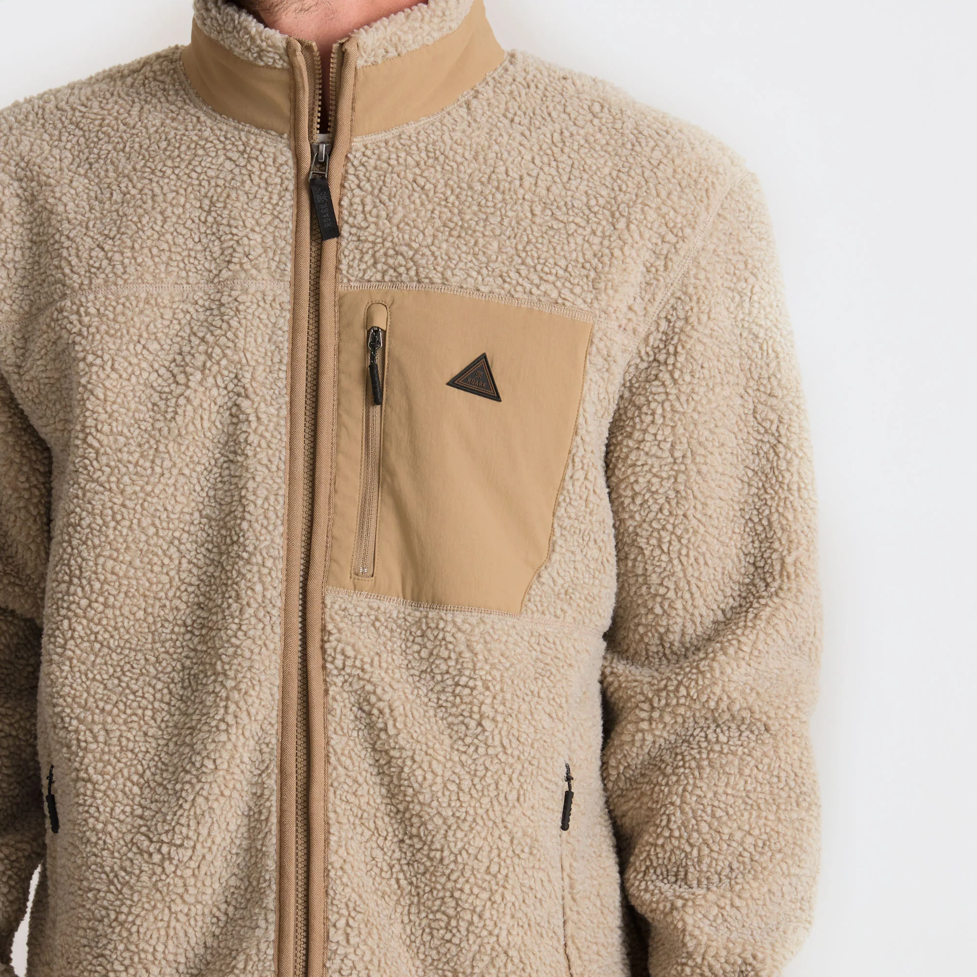 Campover Fleece Zip Jacket - Khaki - Image 7