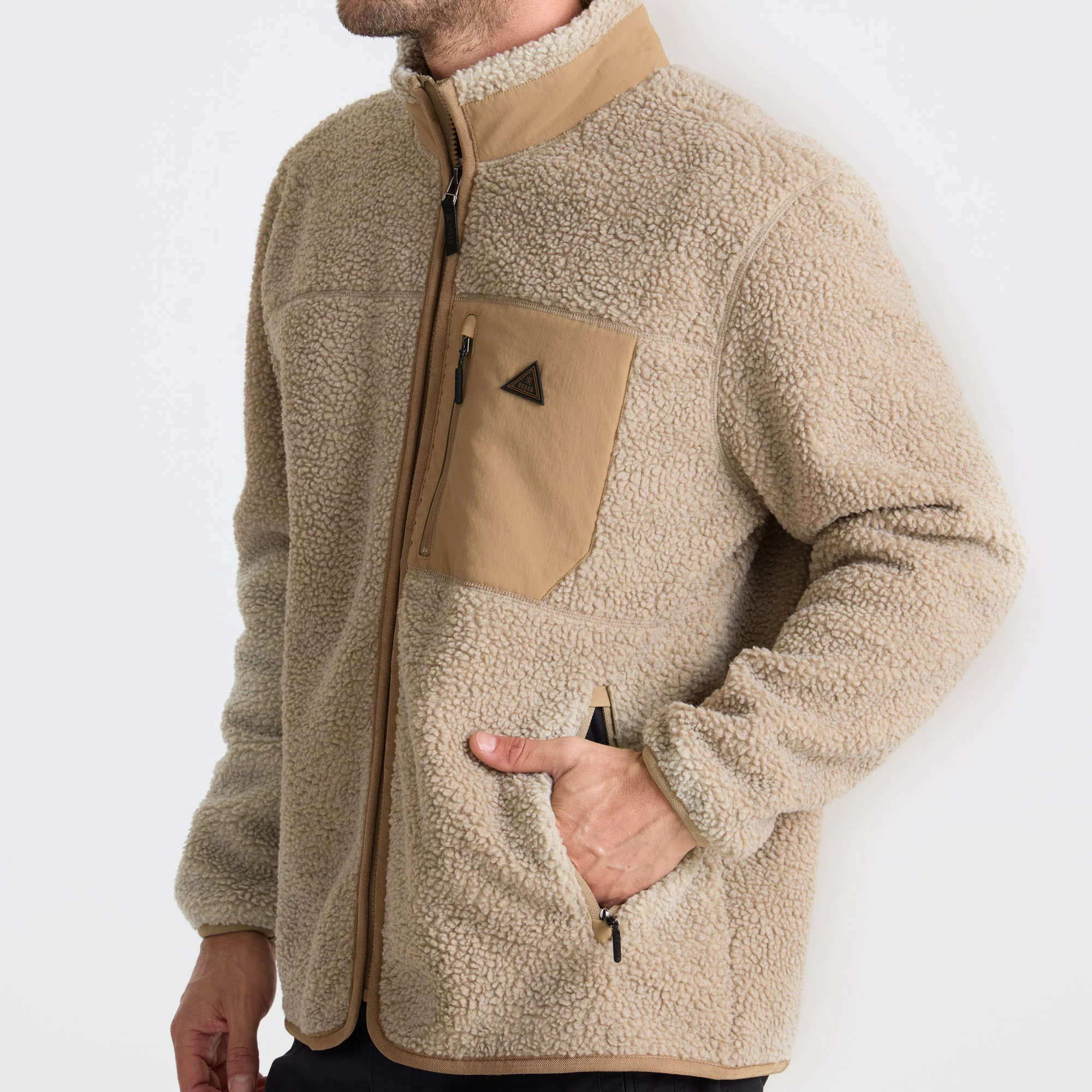 Campover Fleece Zip Jacket - Khaki - Image 8