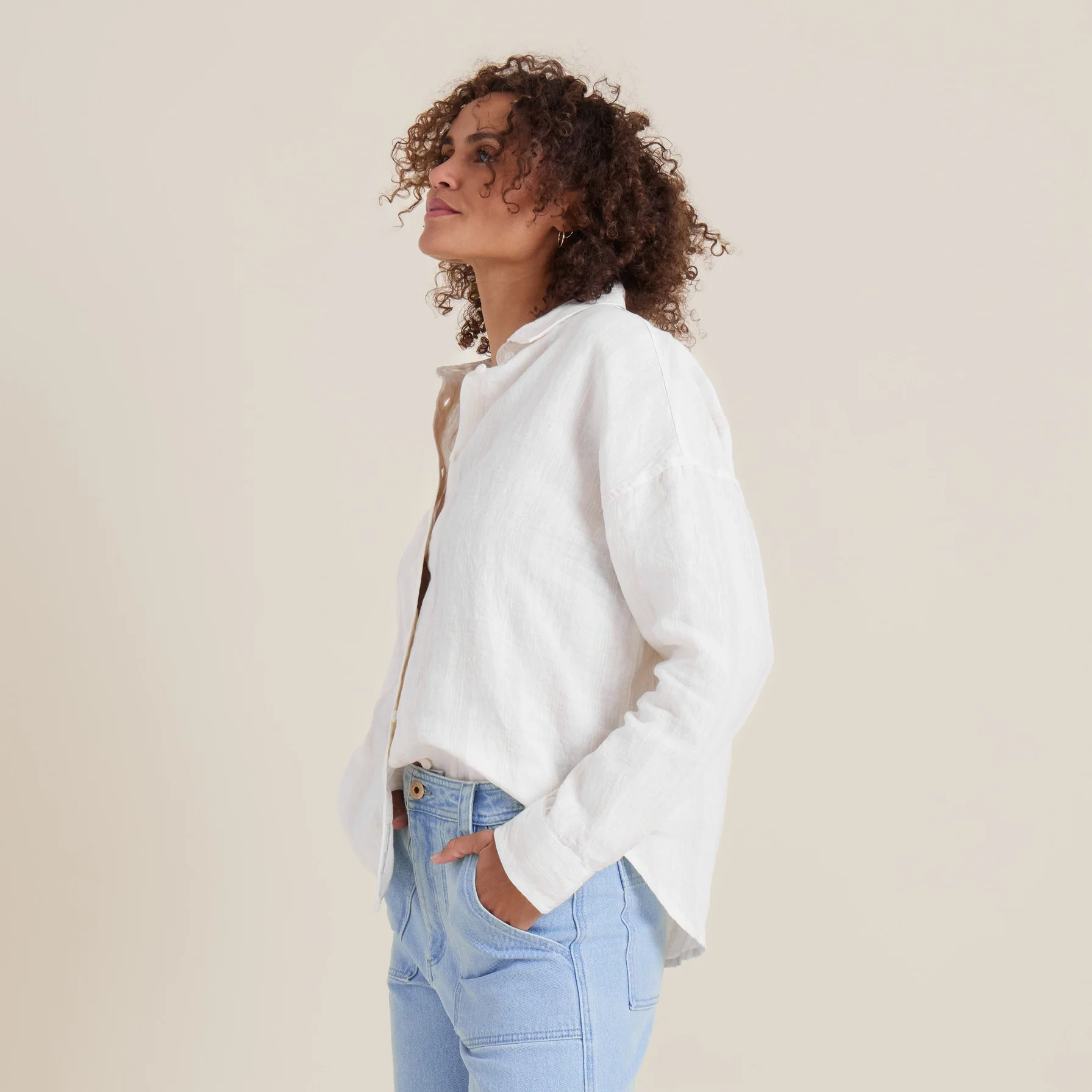 Costa Button Up Shirt - White - Image 2