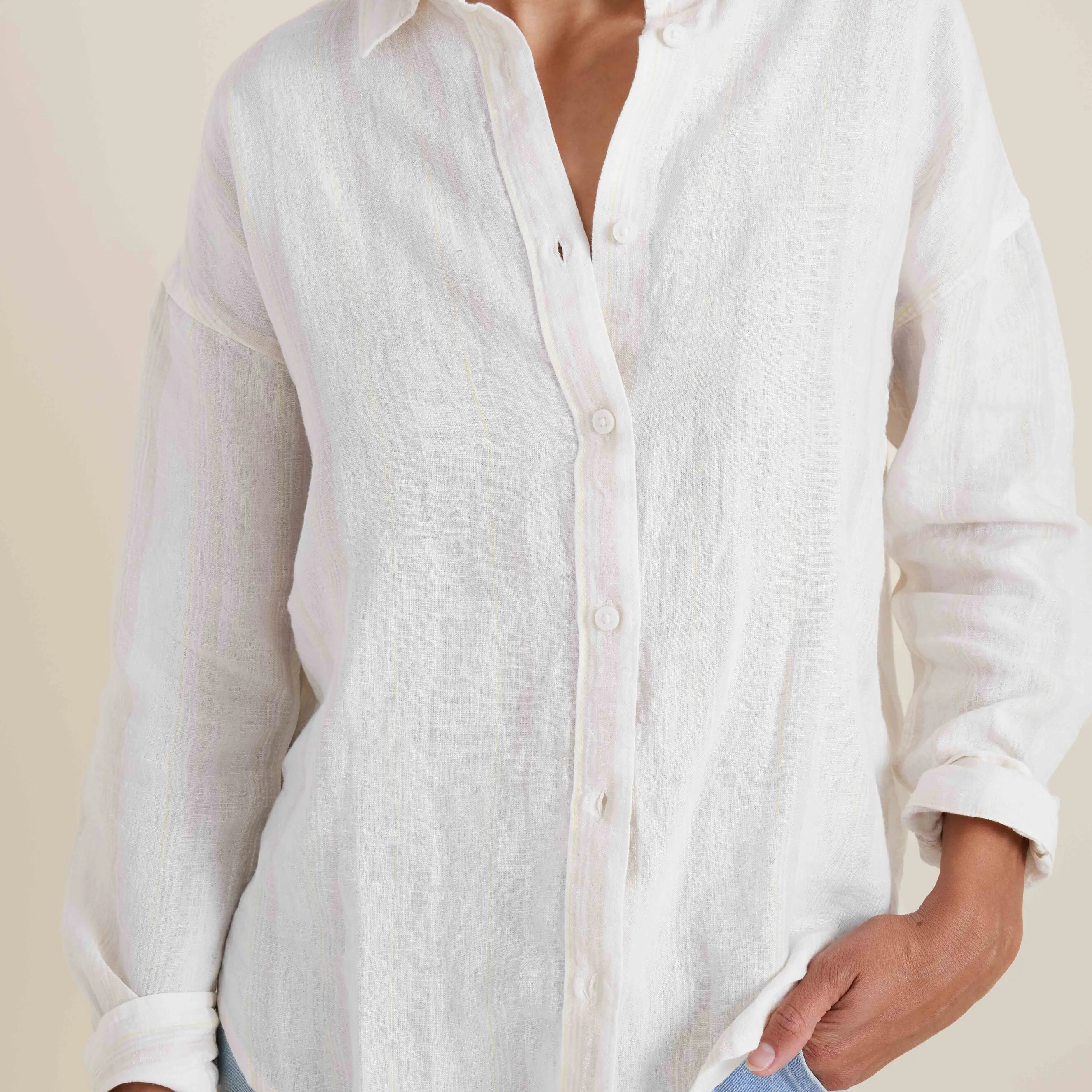 Costa Button Up Shirt - White - Image 4