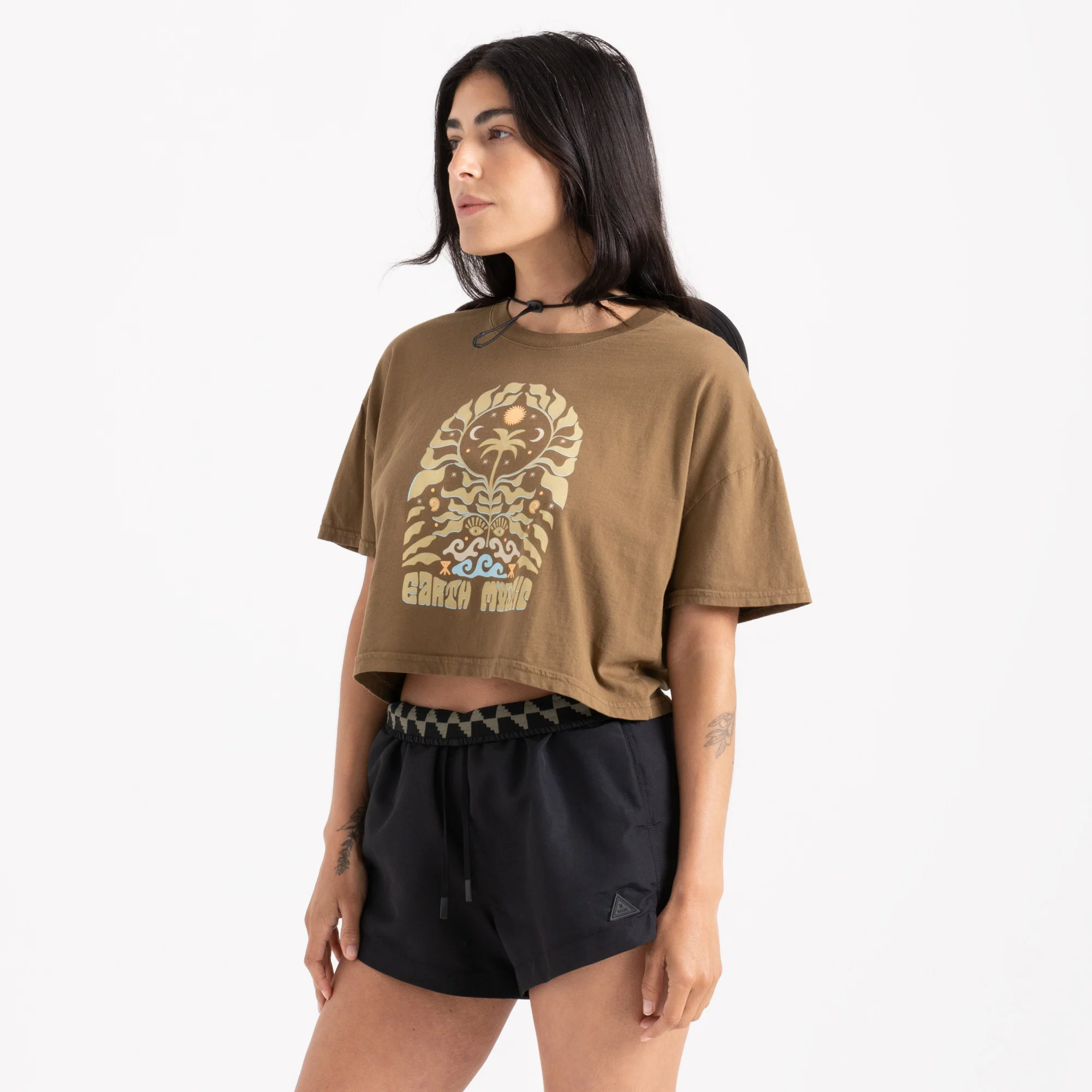 Earth Mystic Cropped Boxy Premium Tee - Woodland - Image 2