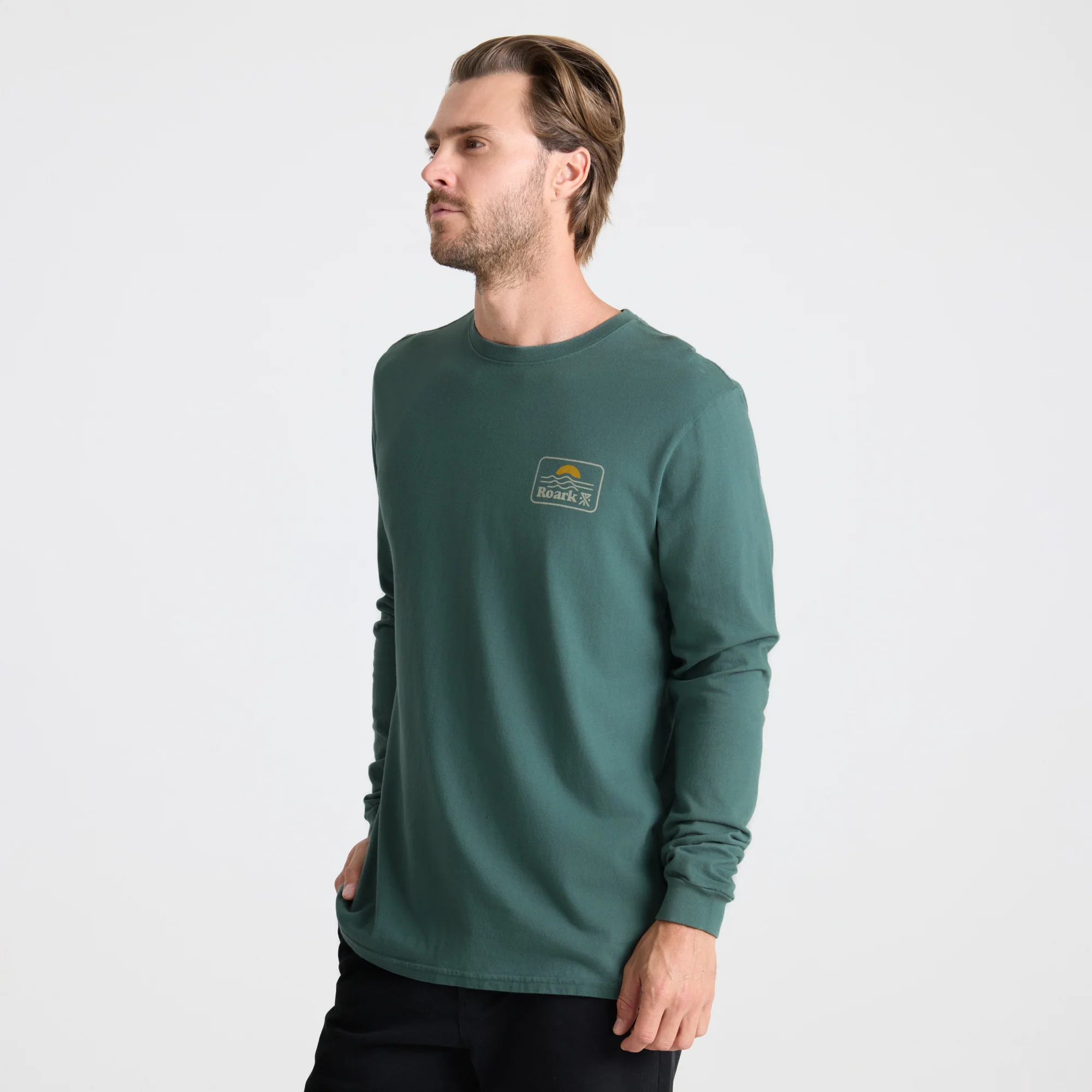 Earth & Sea Premium Long Sleeve Tee - Slate Green - Image 4