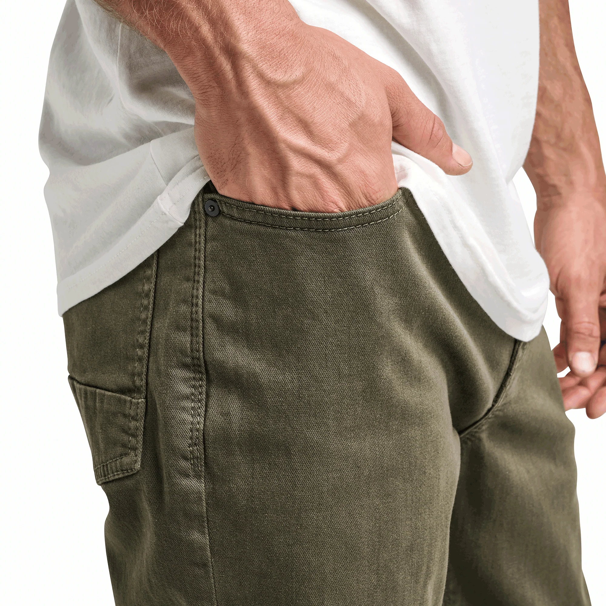 HWY 128 Straight Fit Broken Twill Jeans - Military - Image 5