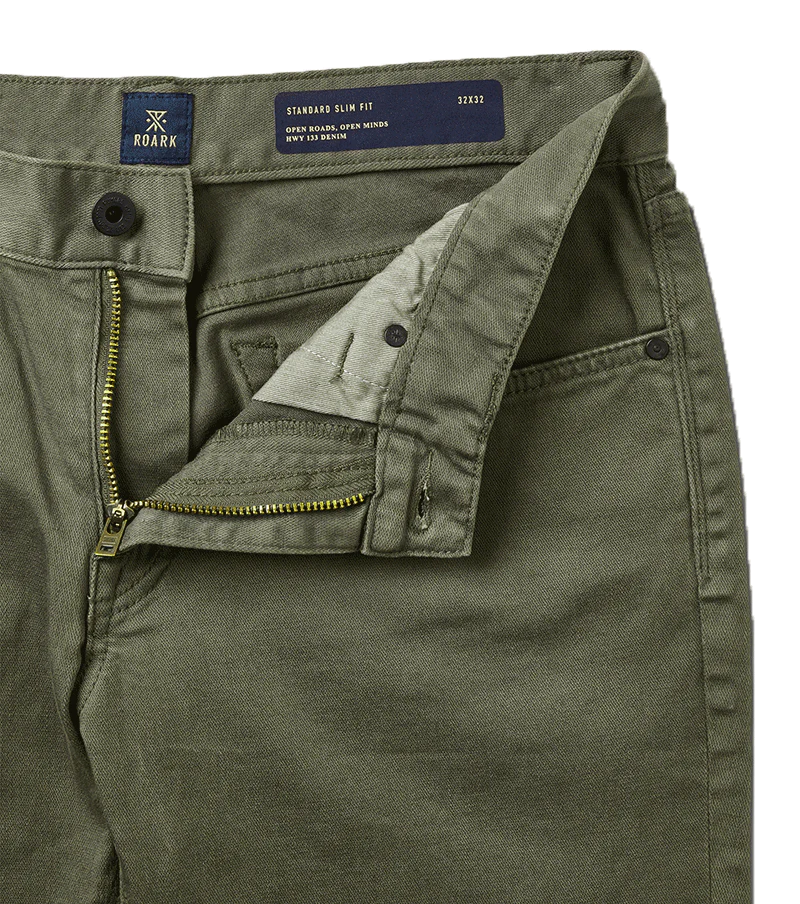 HWY 133 Slim Straight Broken Twill Jeans - Military - Image 6