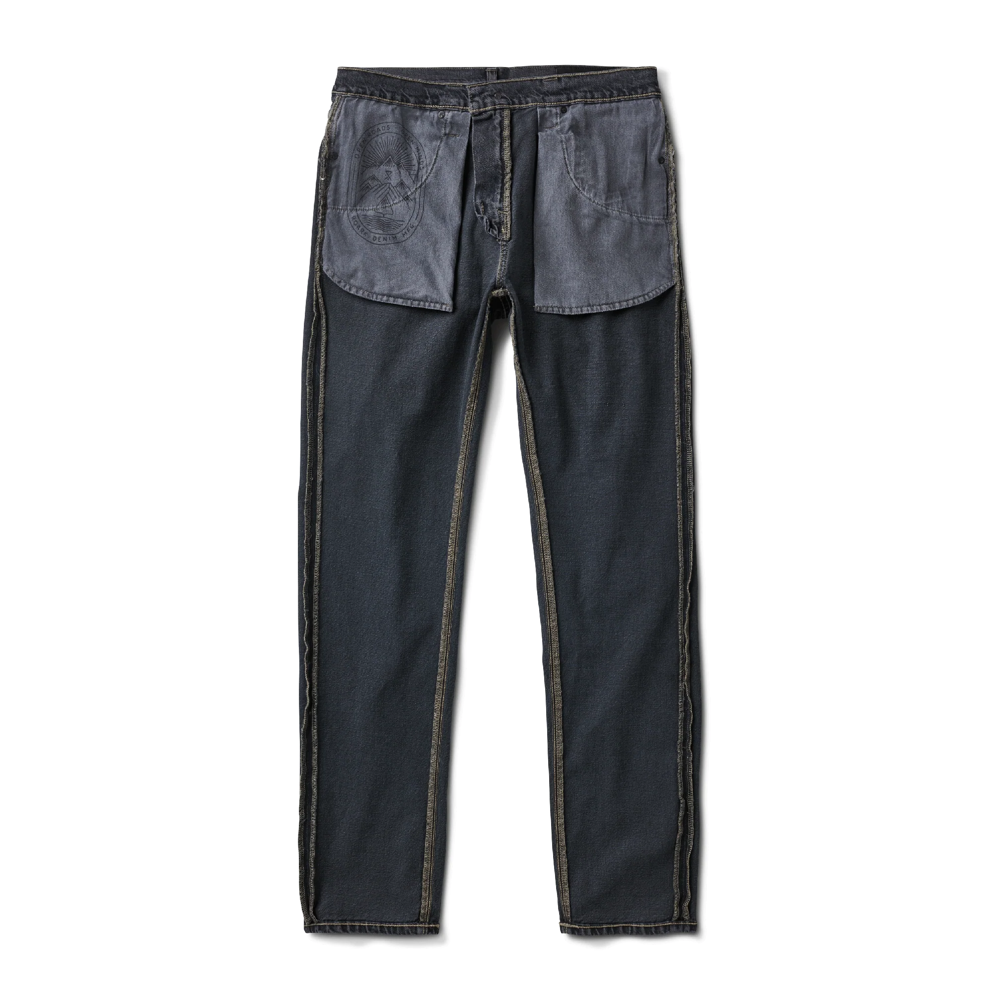 HWY 133 Slim Straight Denim Jeans - Worn Blue Black - Image 3