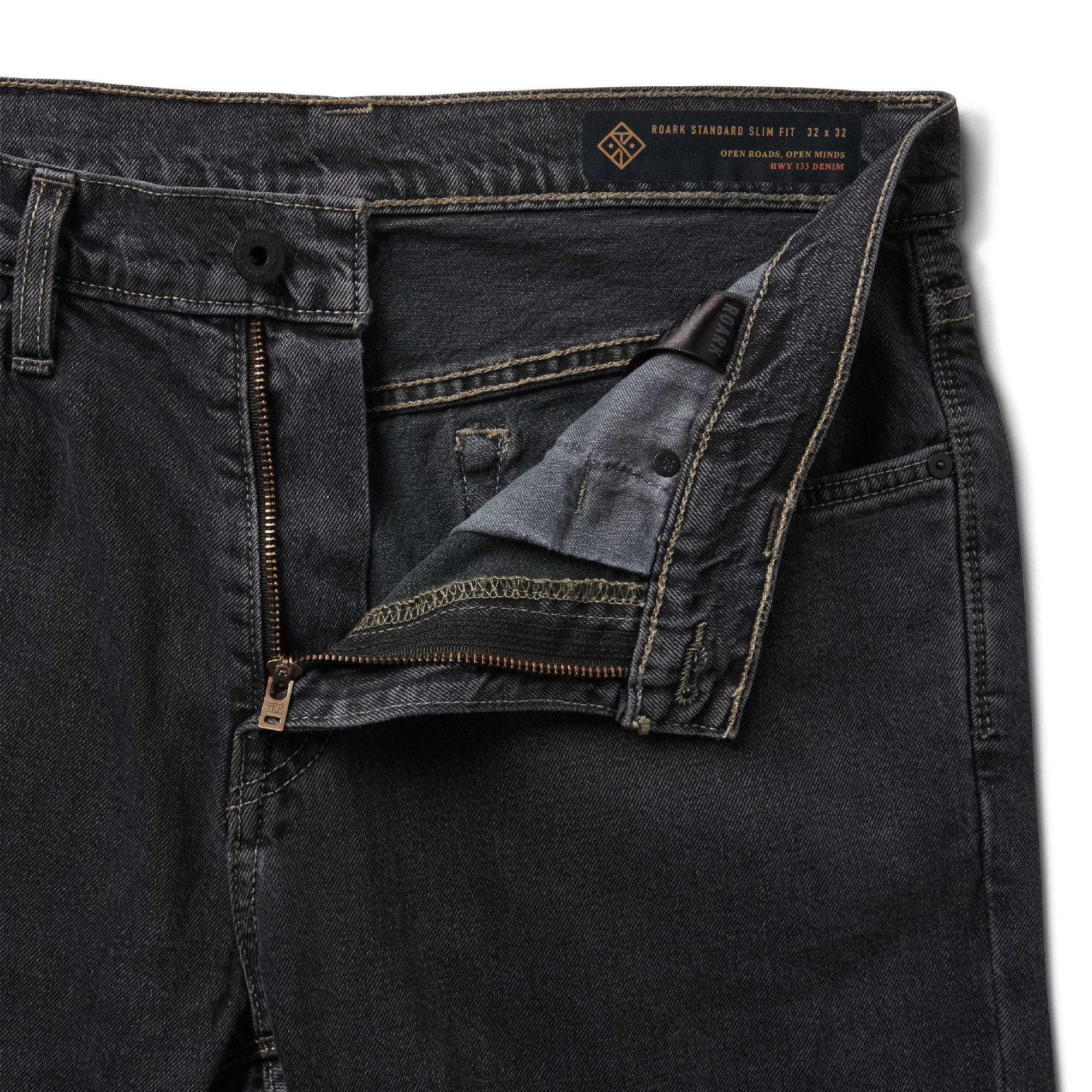 HWY 133 Slim Straight Denim Jeans - Worn Blue Black - Image 4