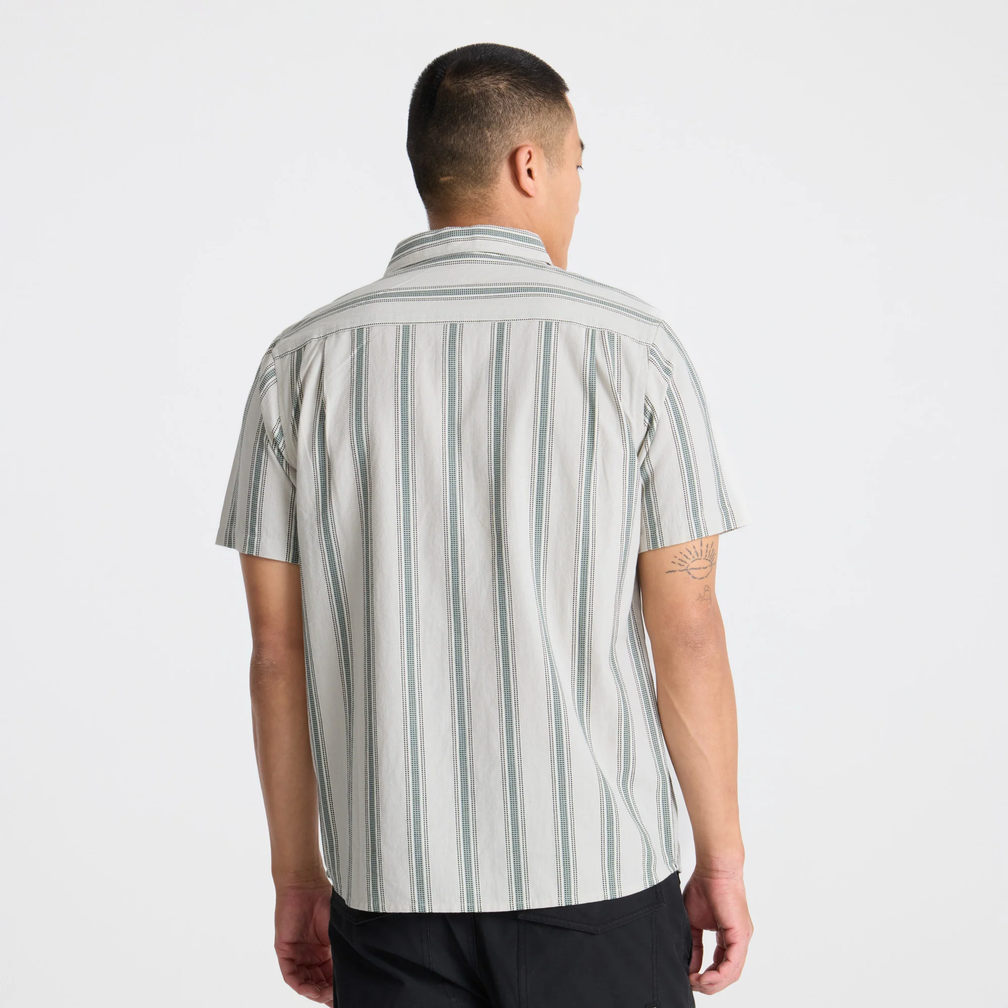 Journey Short Sleeve Button Up Shirt - Dusty Green - Image 6