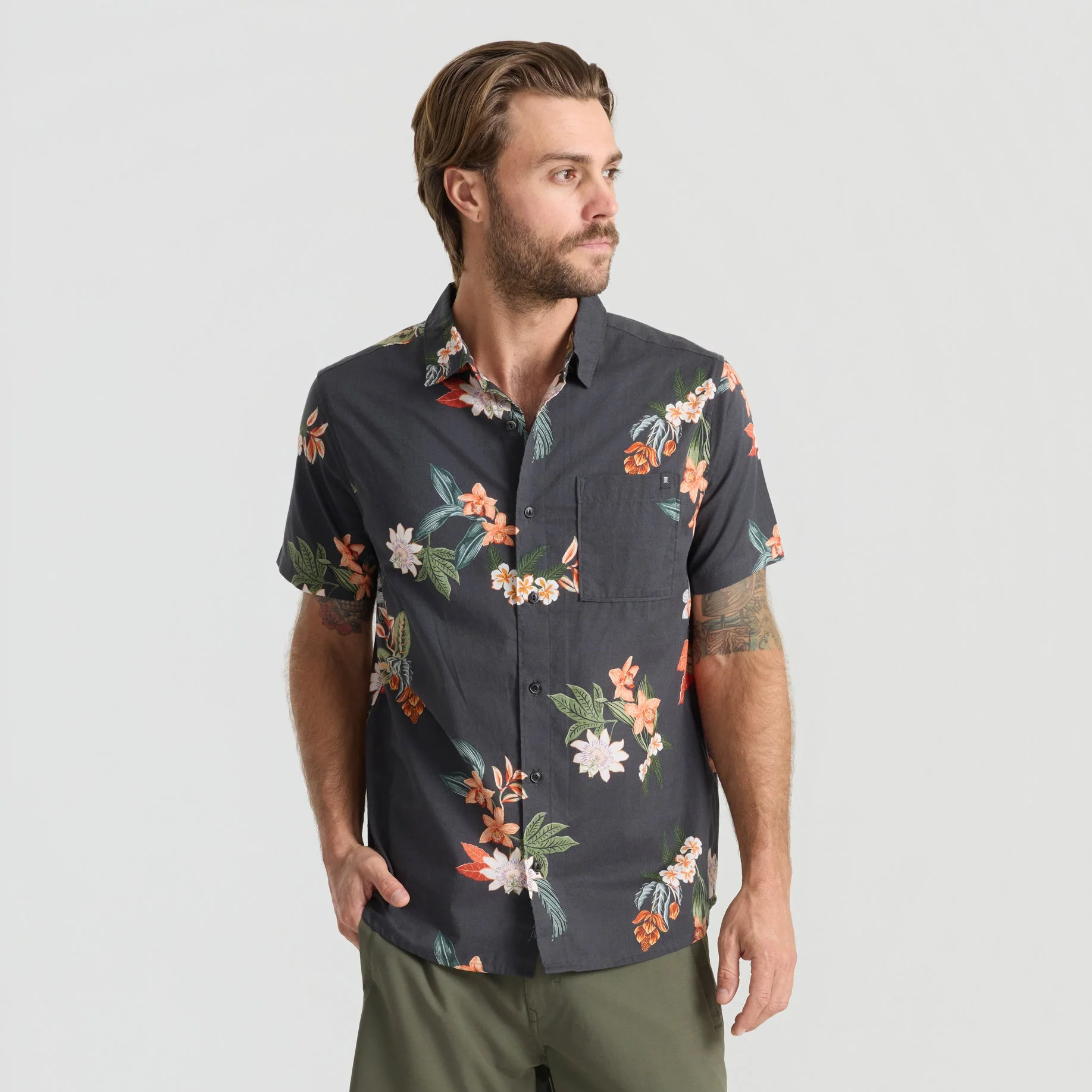 Journey Short Sleeve Button Up Shirt - Onyx - Image 3