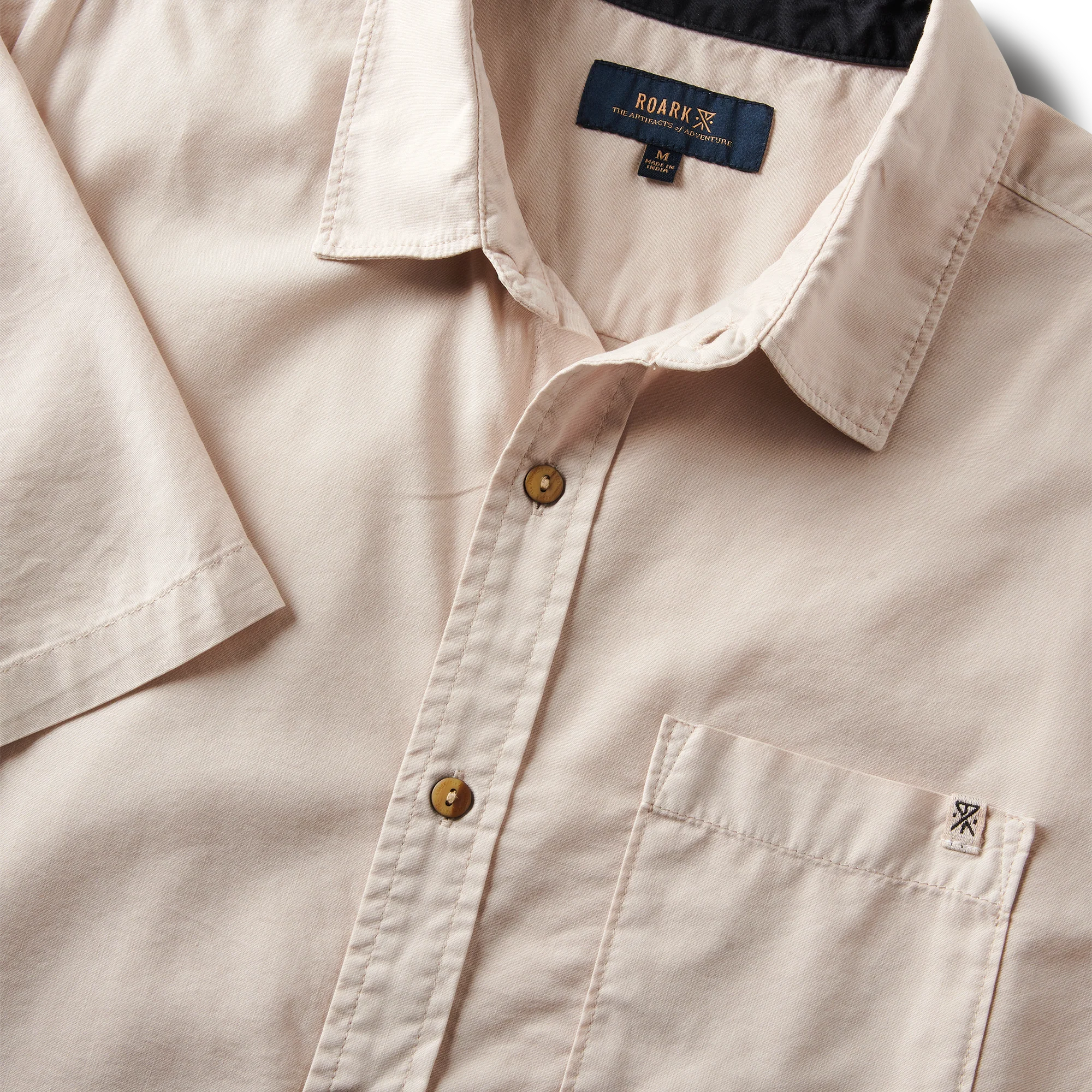 Made To Fade Short Sleeve Button Up Shirt - Washed Bone - Image 5