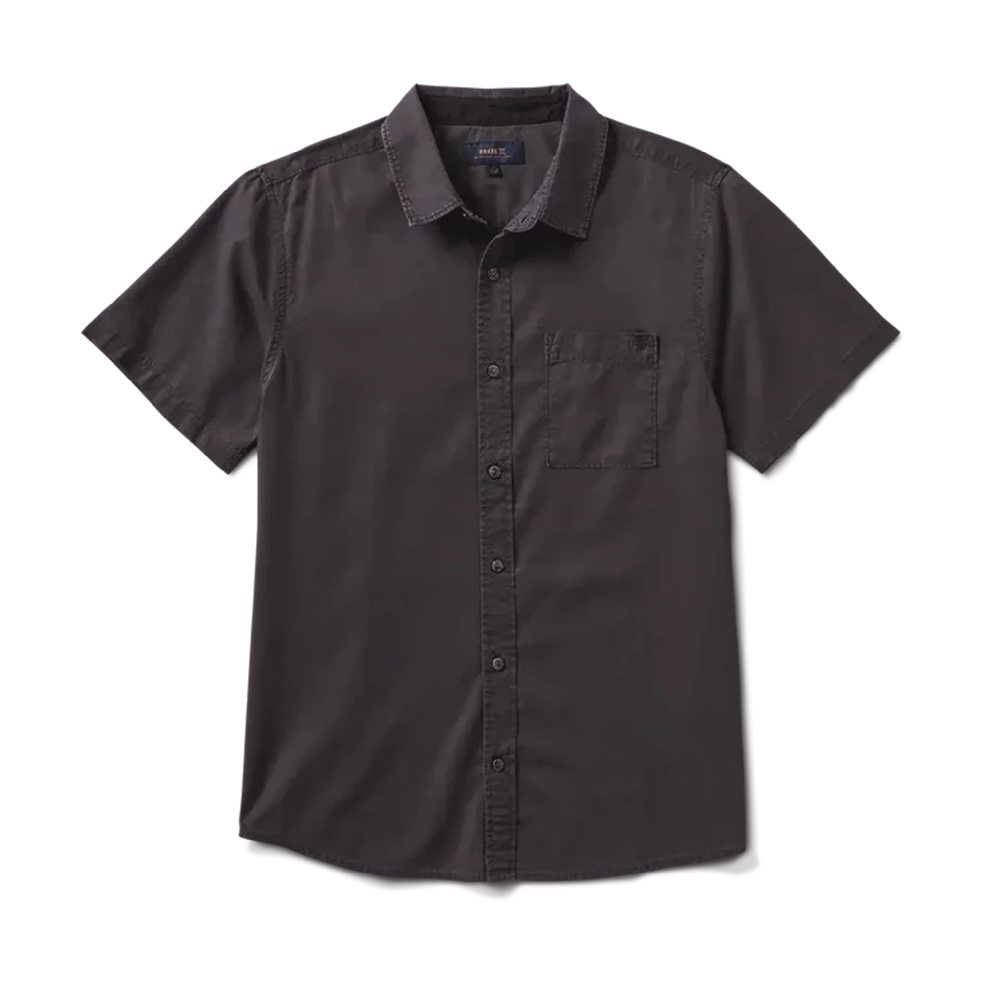 Made To Fade Short Sleeve Button Up Shirt - Washed Charcoal