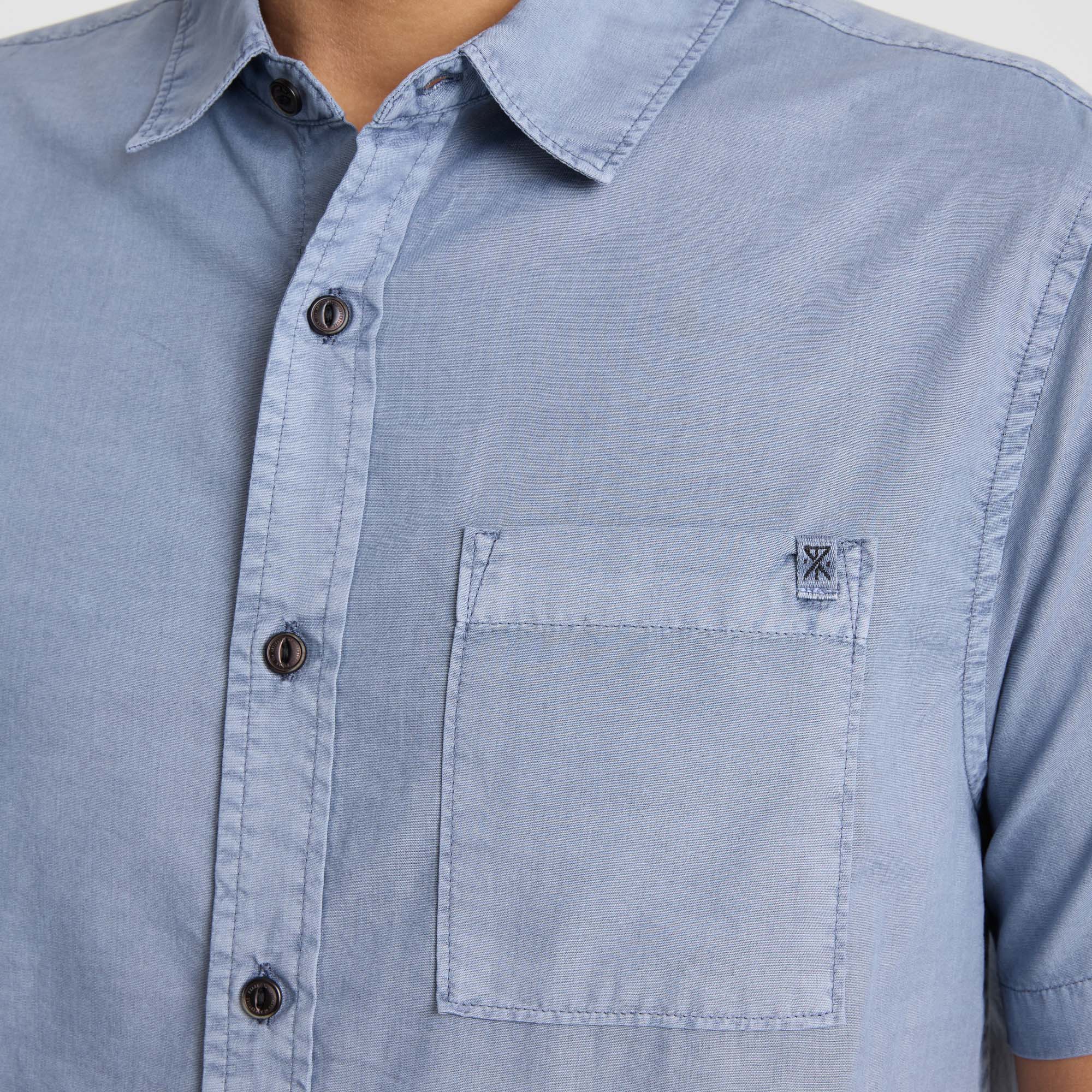 Made To Fade Short Sleeve Button Up Shirt - Washed Slate - Image 4