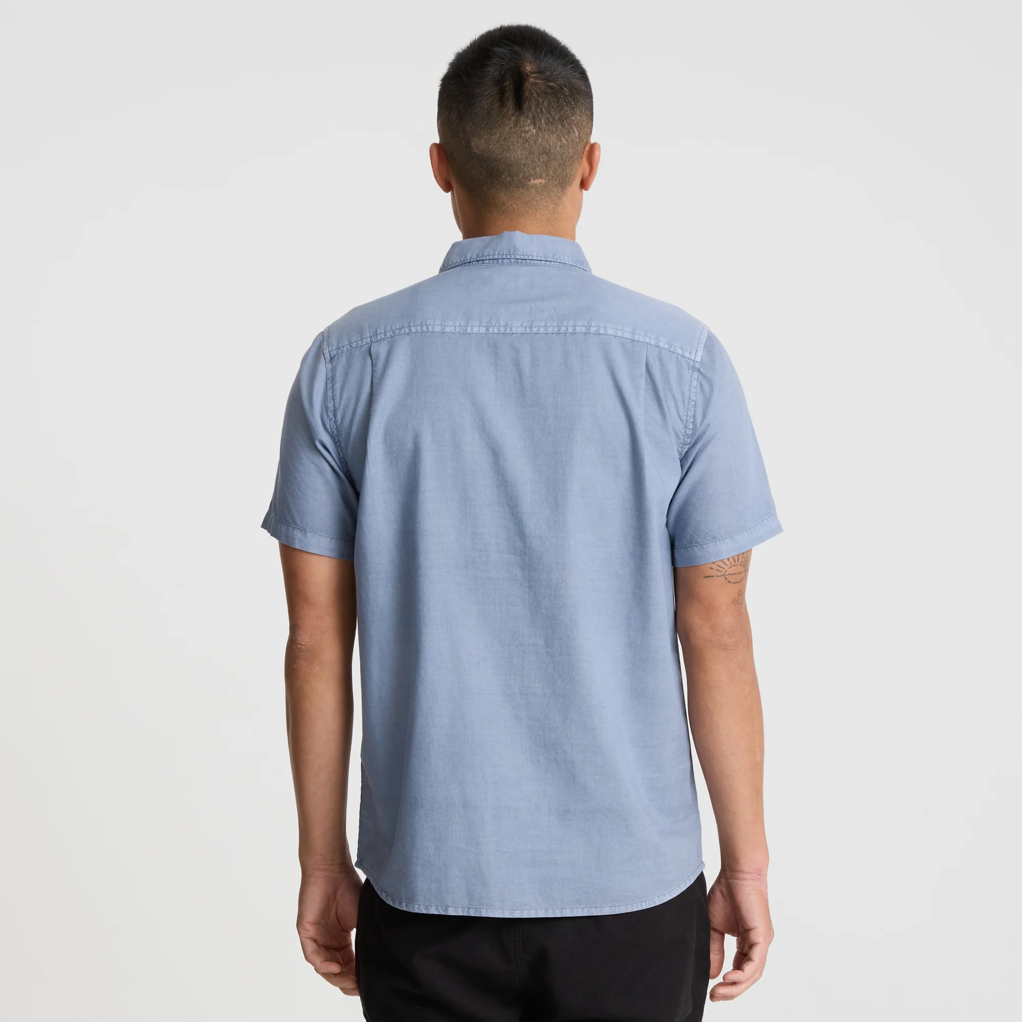 Made To Fade Short Sleeve Button Up Shirt - Washed Slate - Image 6