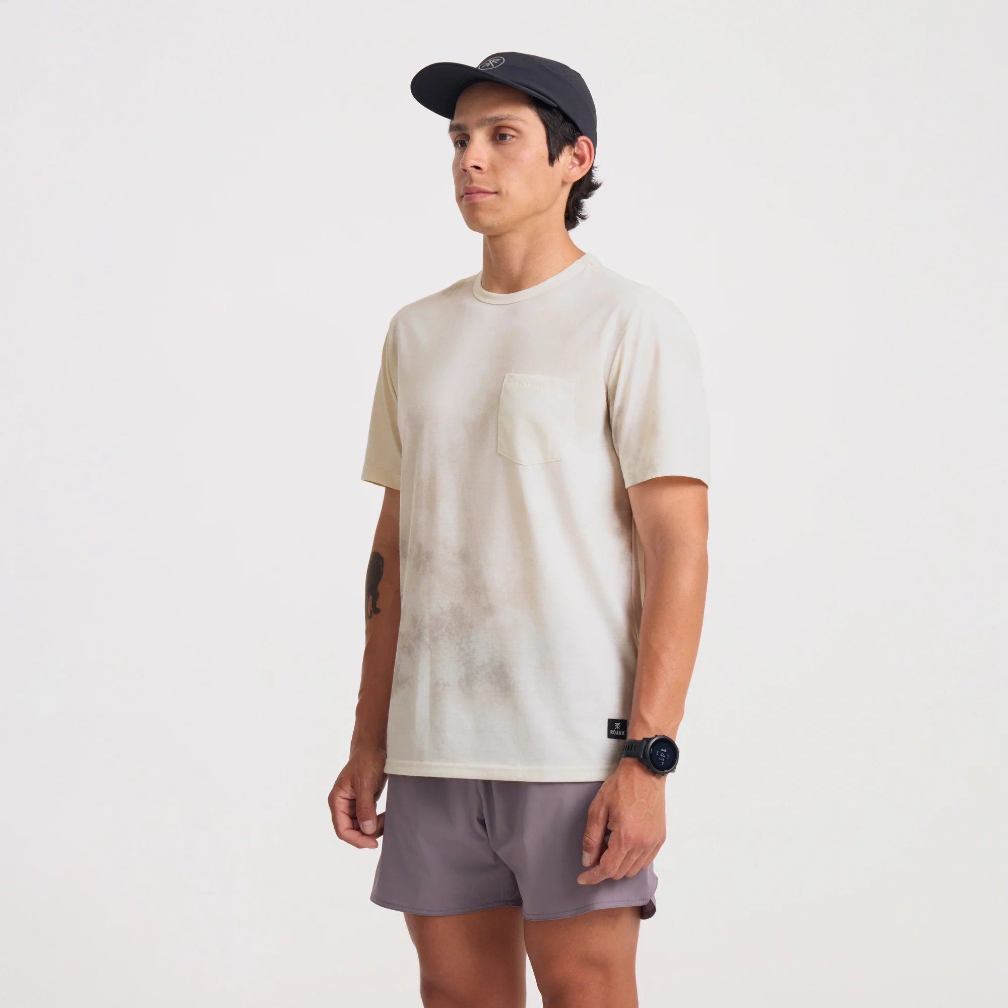 Mathis Active Tie Dye Pocket Short Sleeve Tee - Unbleached Tie Dye - Image 3