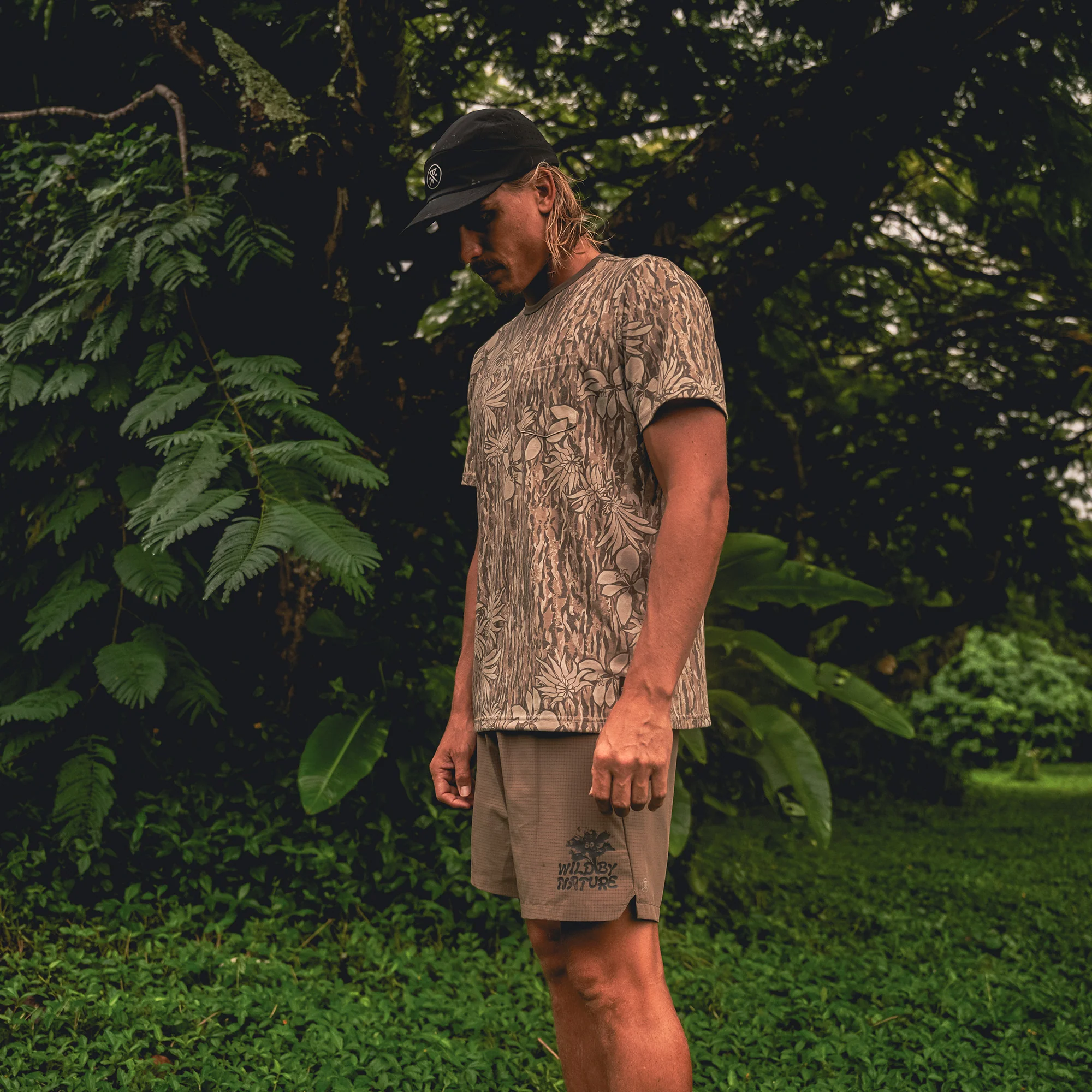 Mathis Active Tie Dye Pocket Short Sleeve Tee - Khaki Tie Dye - Image 2
