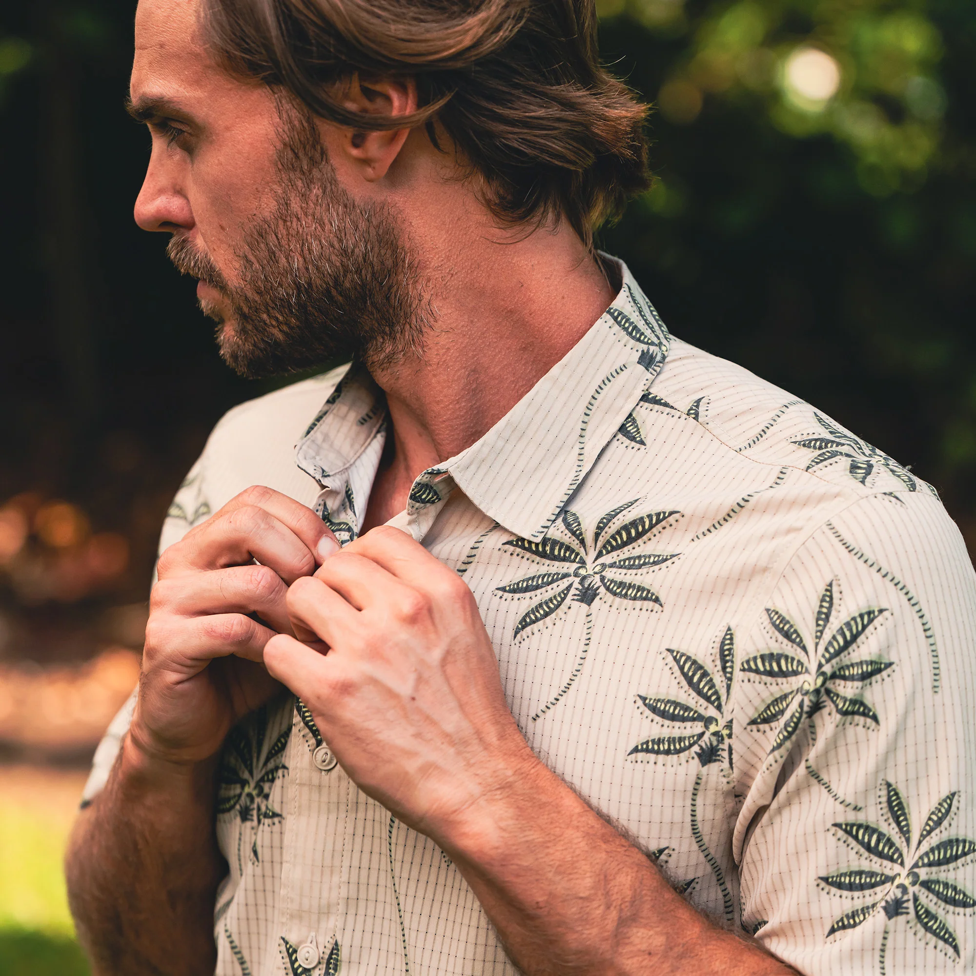 Bless Up Breathable Stretch Shirt - Fossil Print - Image 3