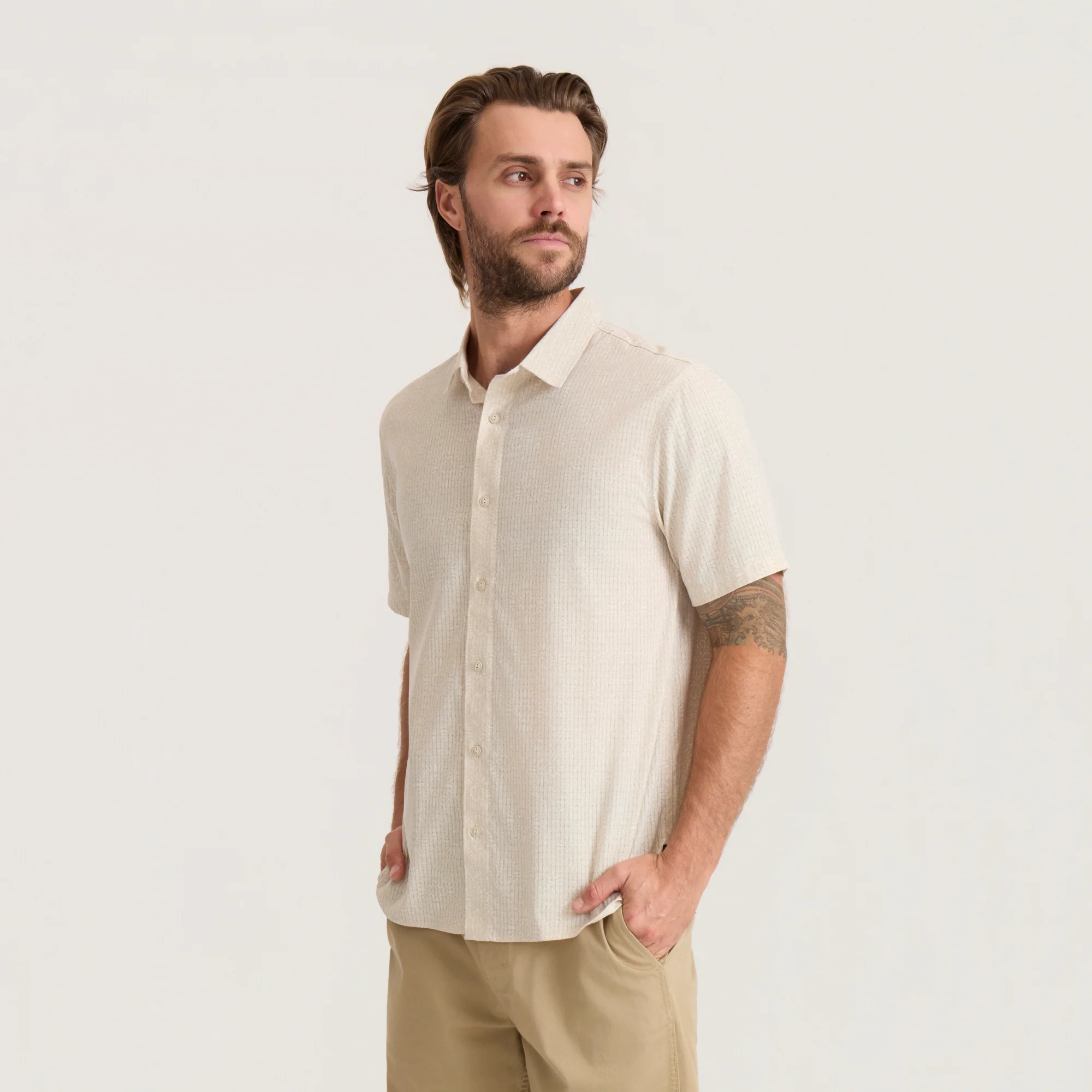 Bless Up Breathable Stretch Shirt - Sand - Image 4