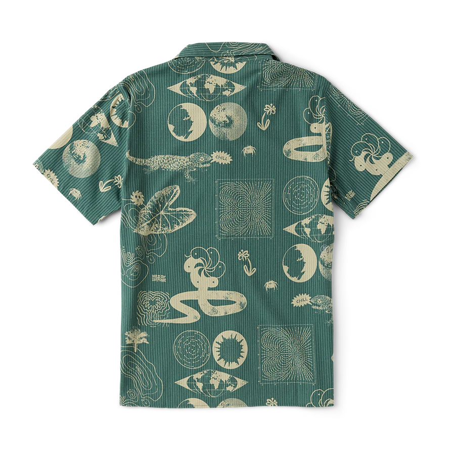 Bless Up Trail Button Up Shirt - Slate Green/Tan - Image 5