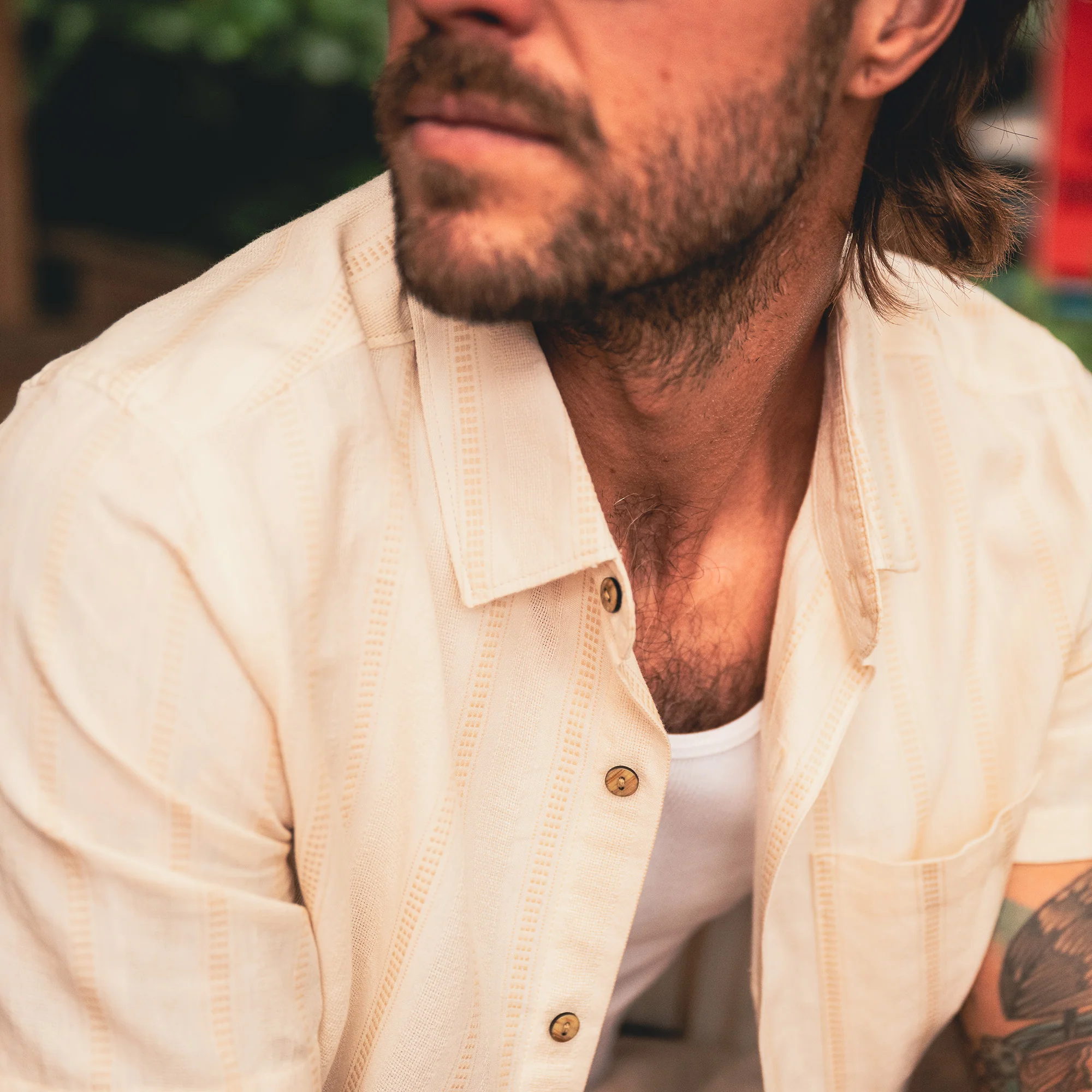 Crosswinds Button Up Shirt - Unbleached - Image 3