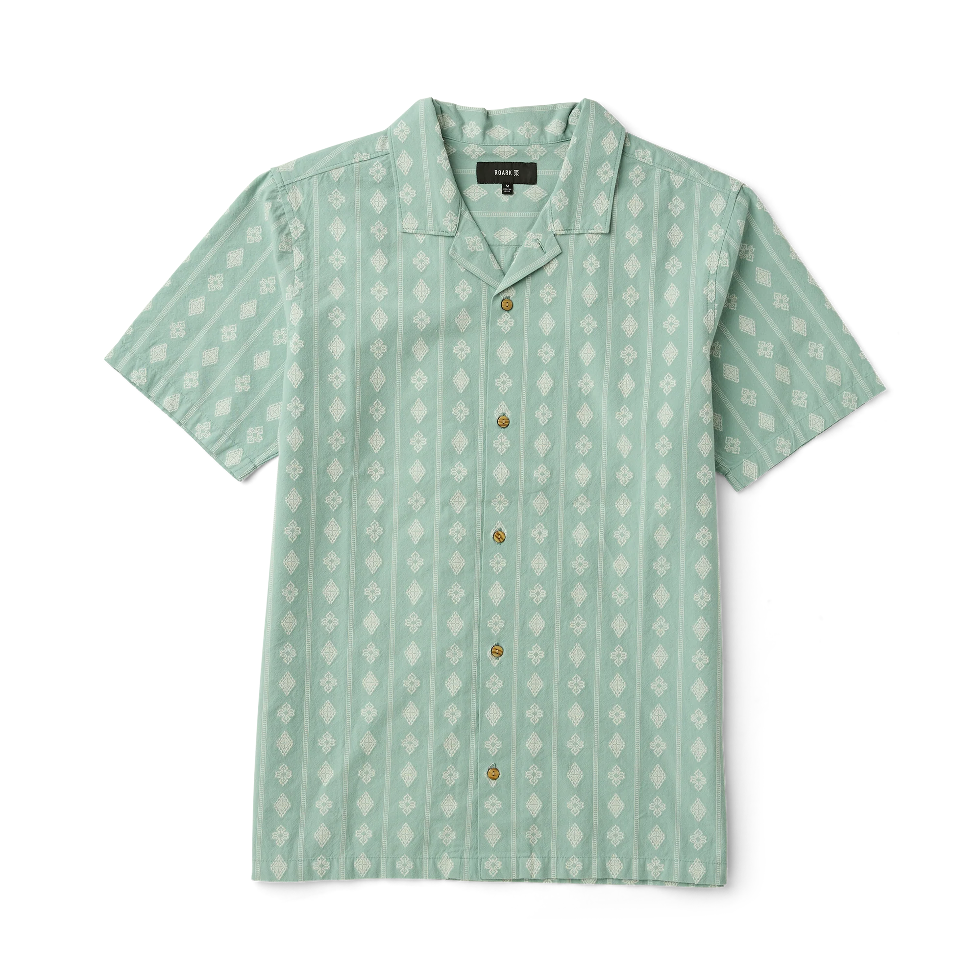 Gonzo Short Sleeve Button Up Shirt - Hazy Blue Jacquard