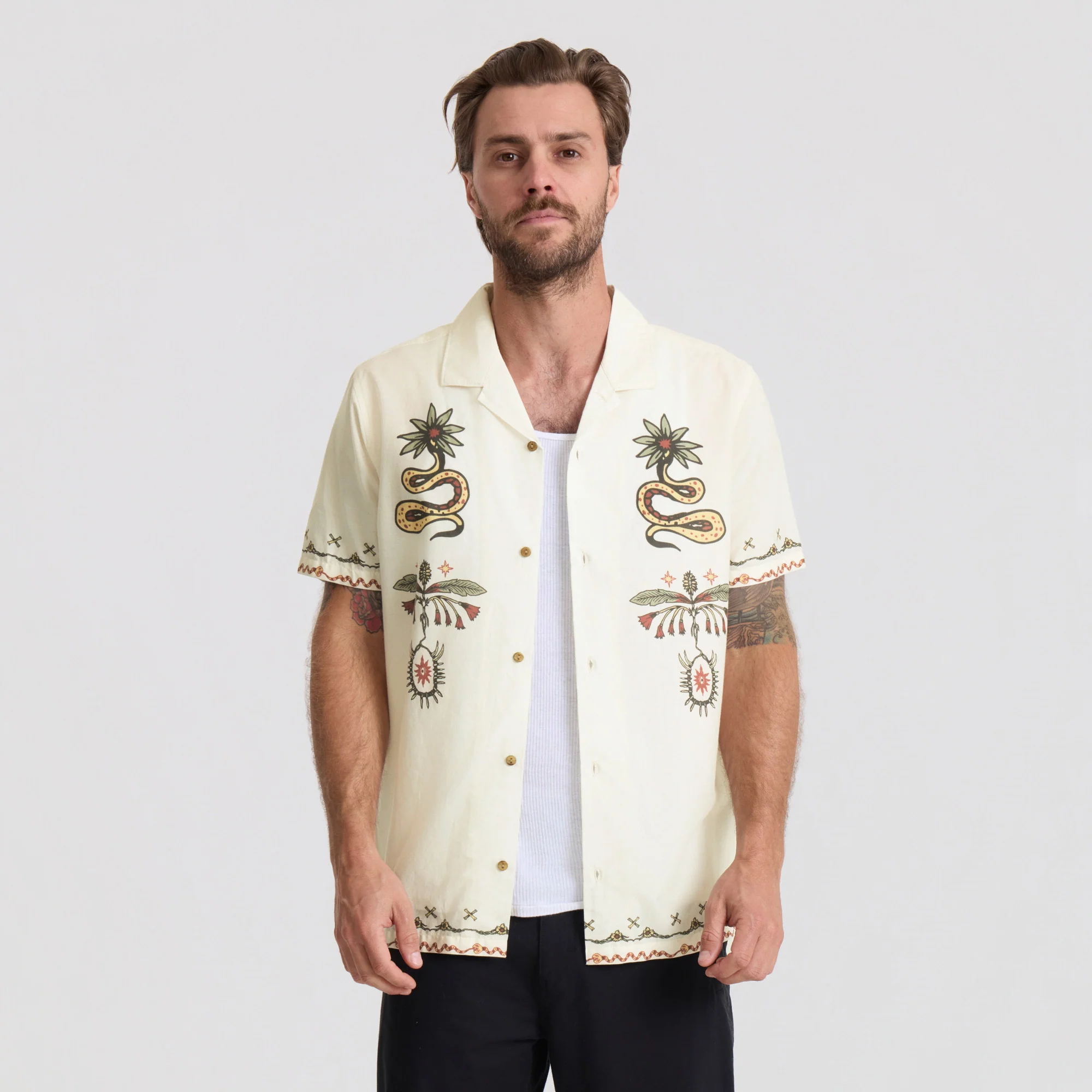 Gonzo Short Sleeve Button Up Shirt - Unbleached - Image 2
