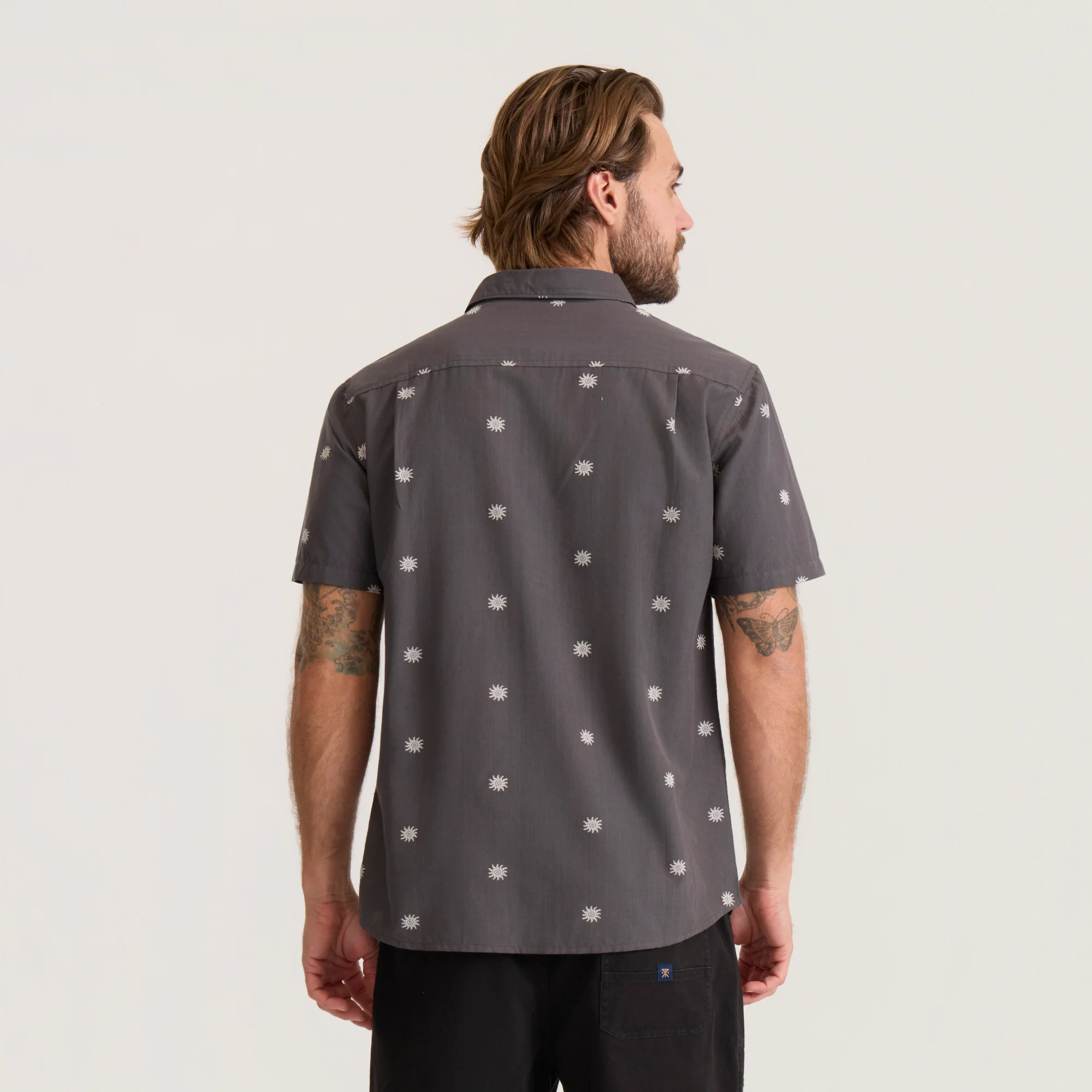 Journey Short Sleeve Button Up Shirt - Charcoal - Image 4