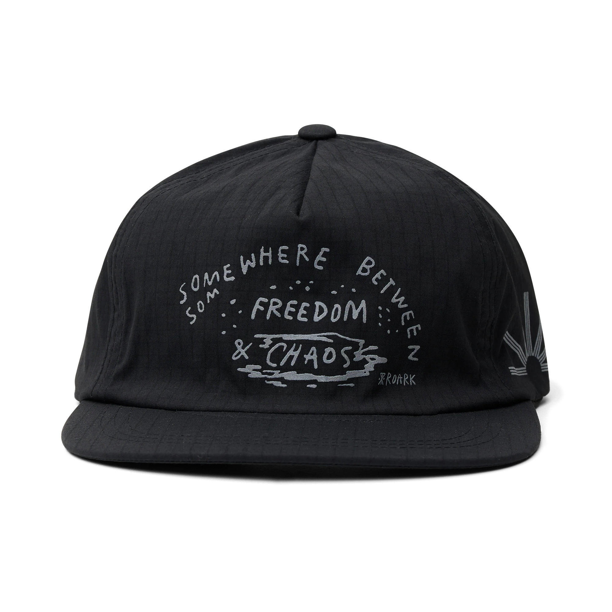 Mathis 5 Panel Strapback Hat - Chaos Black