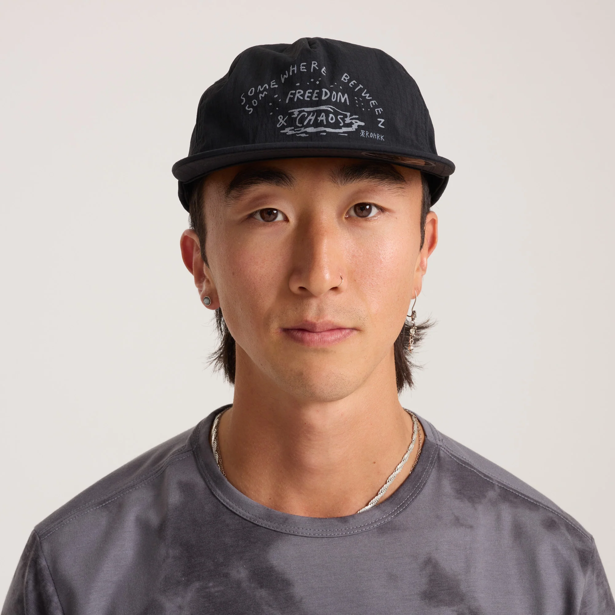 Mathis 5 Panel Strapback Hat - Chaos Black - Image 2
