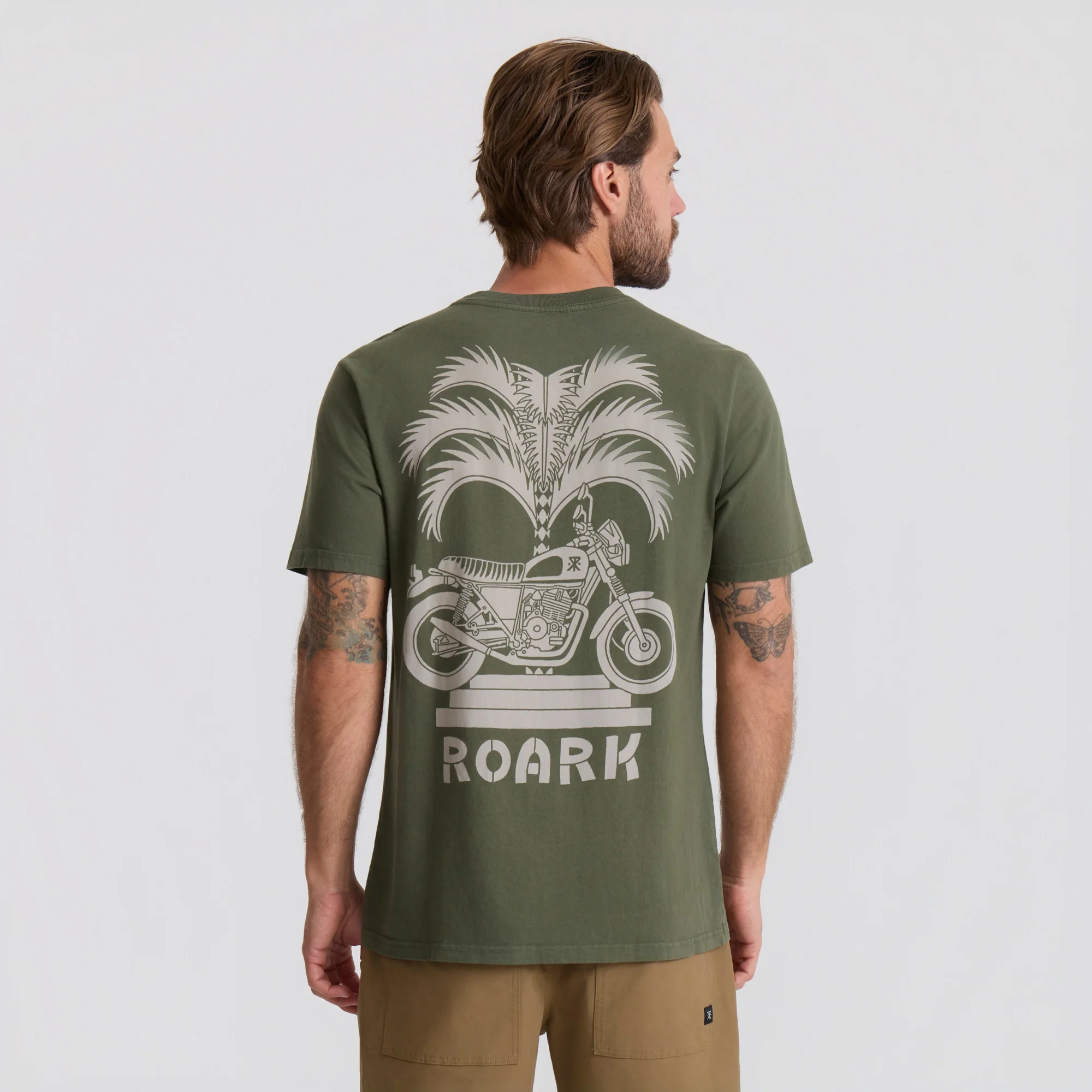 Moto Palm Premium Tee - Military - Image 3