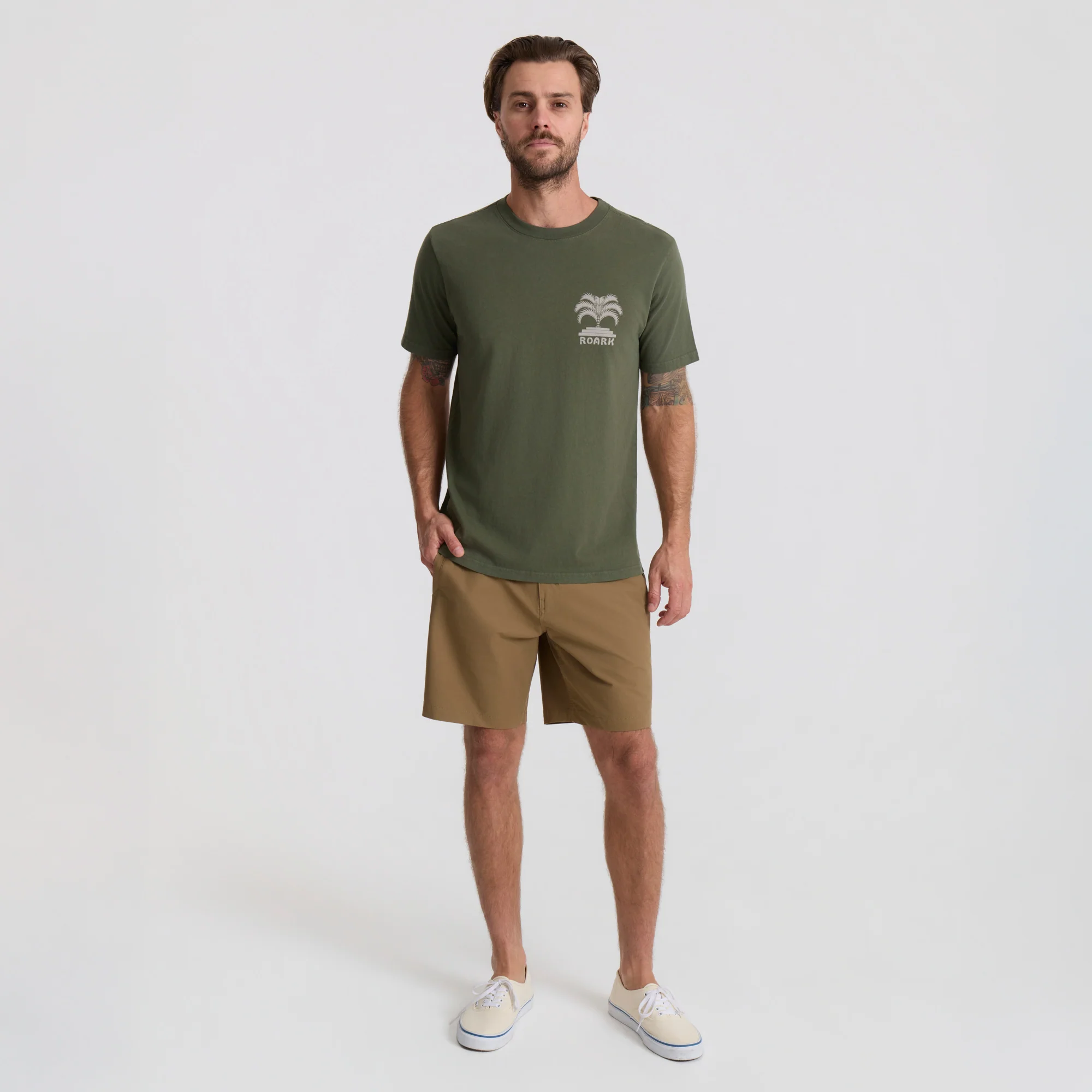 Moto Palm Premium Tee - Military - Image 4