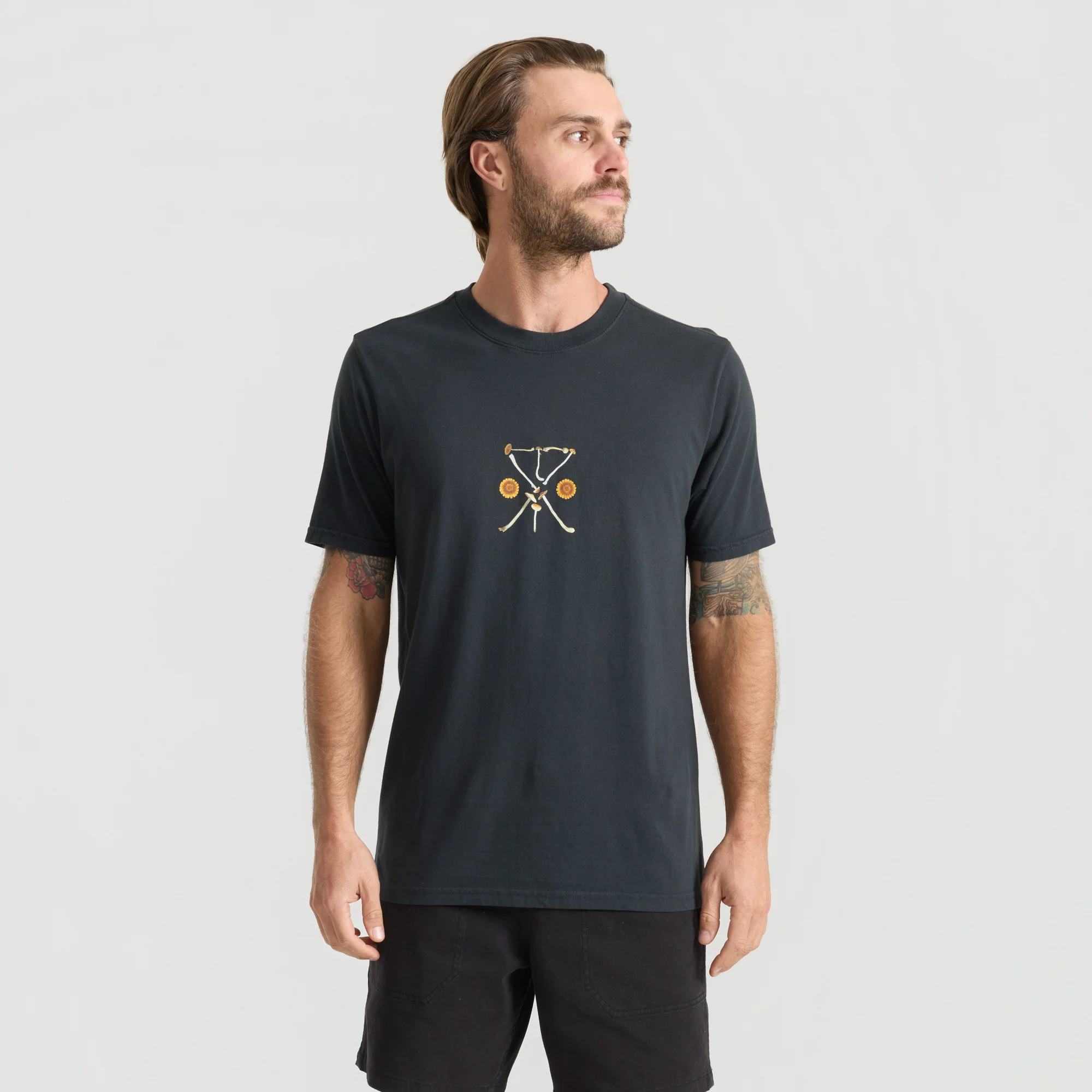 Yin Yang Forage Premium Tee - Washed Black - Image 2