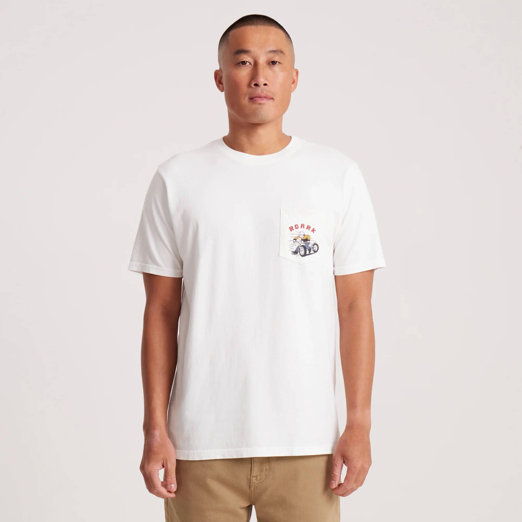 Moto Pocket Premium Tee - Off White - Image 2