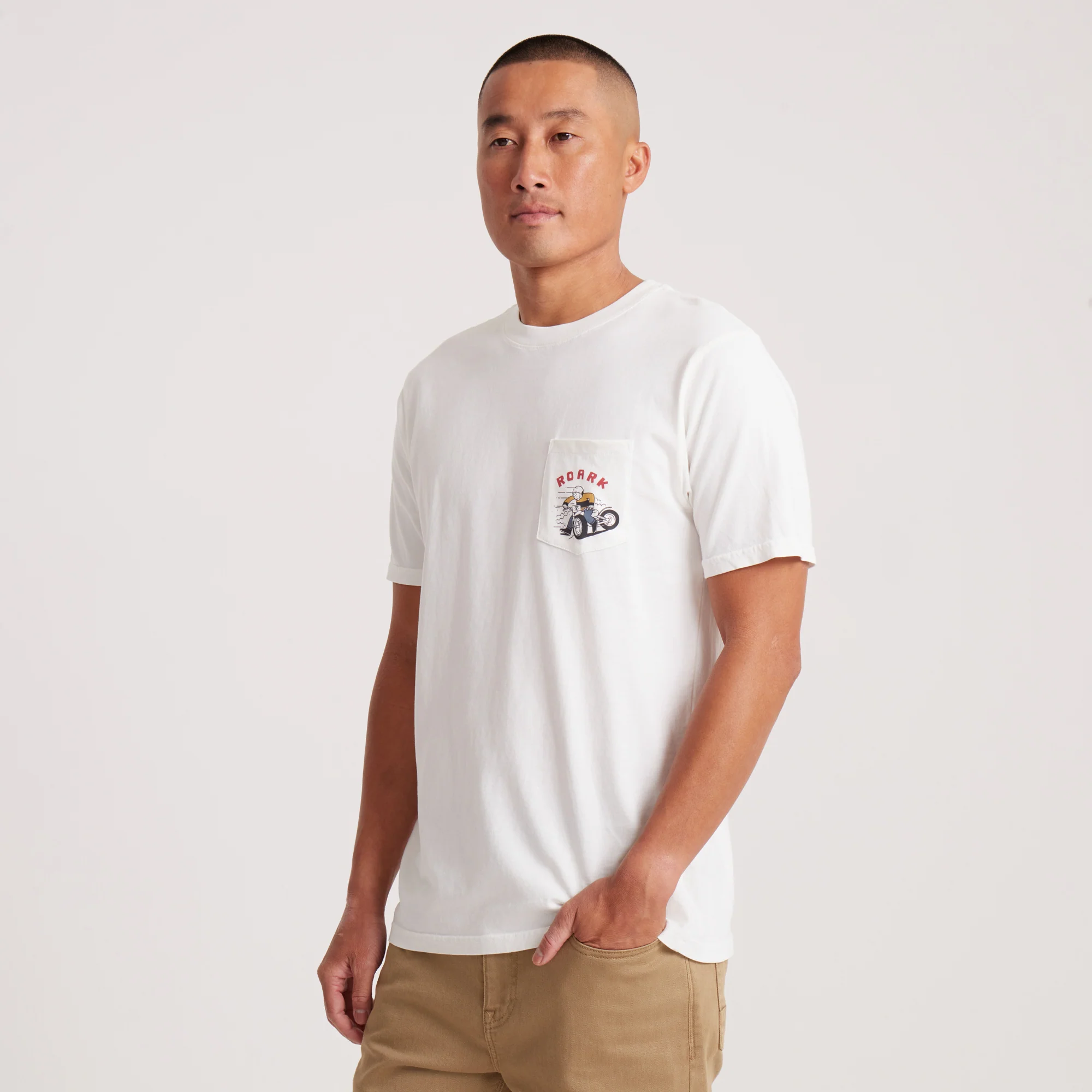 Moto Pocket Premium Tee - Off White - Image 3