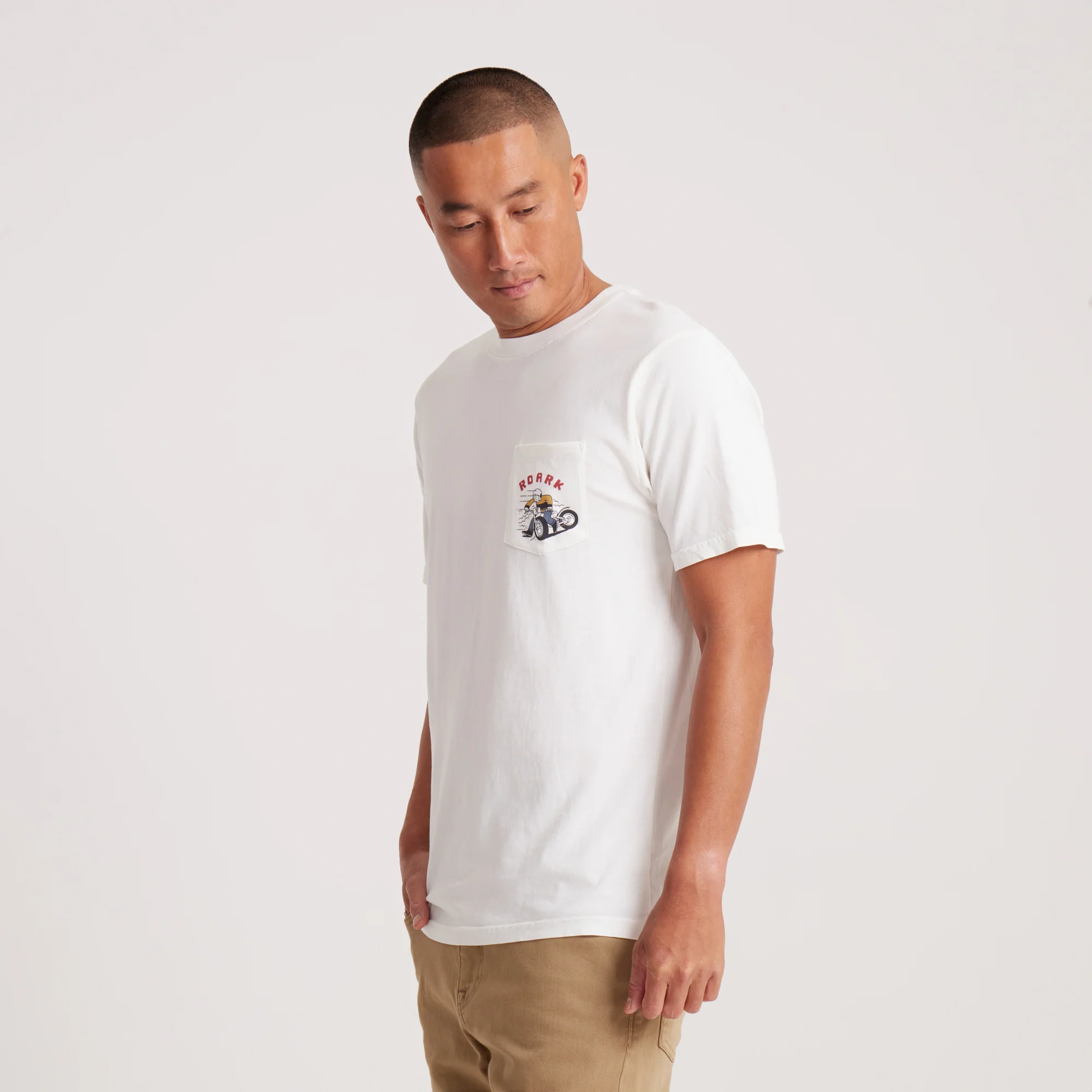 Moto Pocket Premium Tee - Off White - Image 4