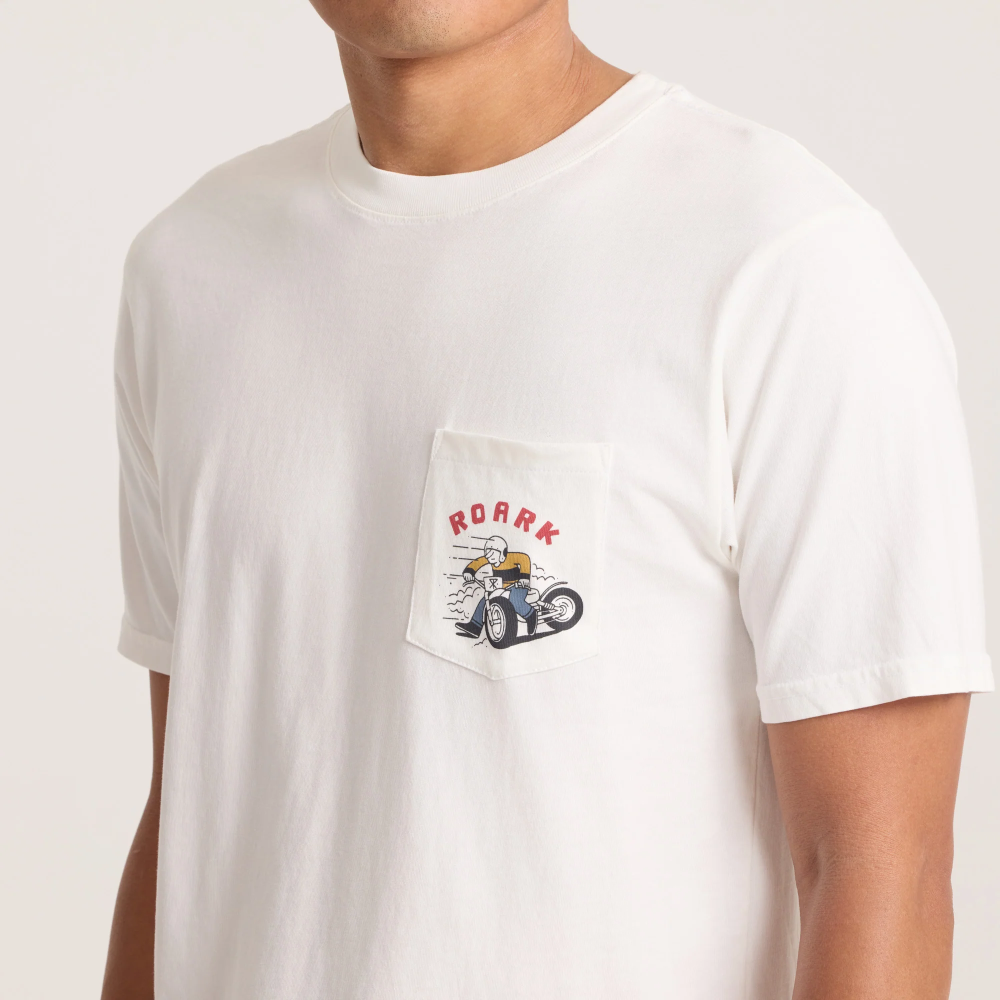 Moto Pocket Premium Tee - Off White - Image 6