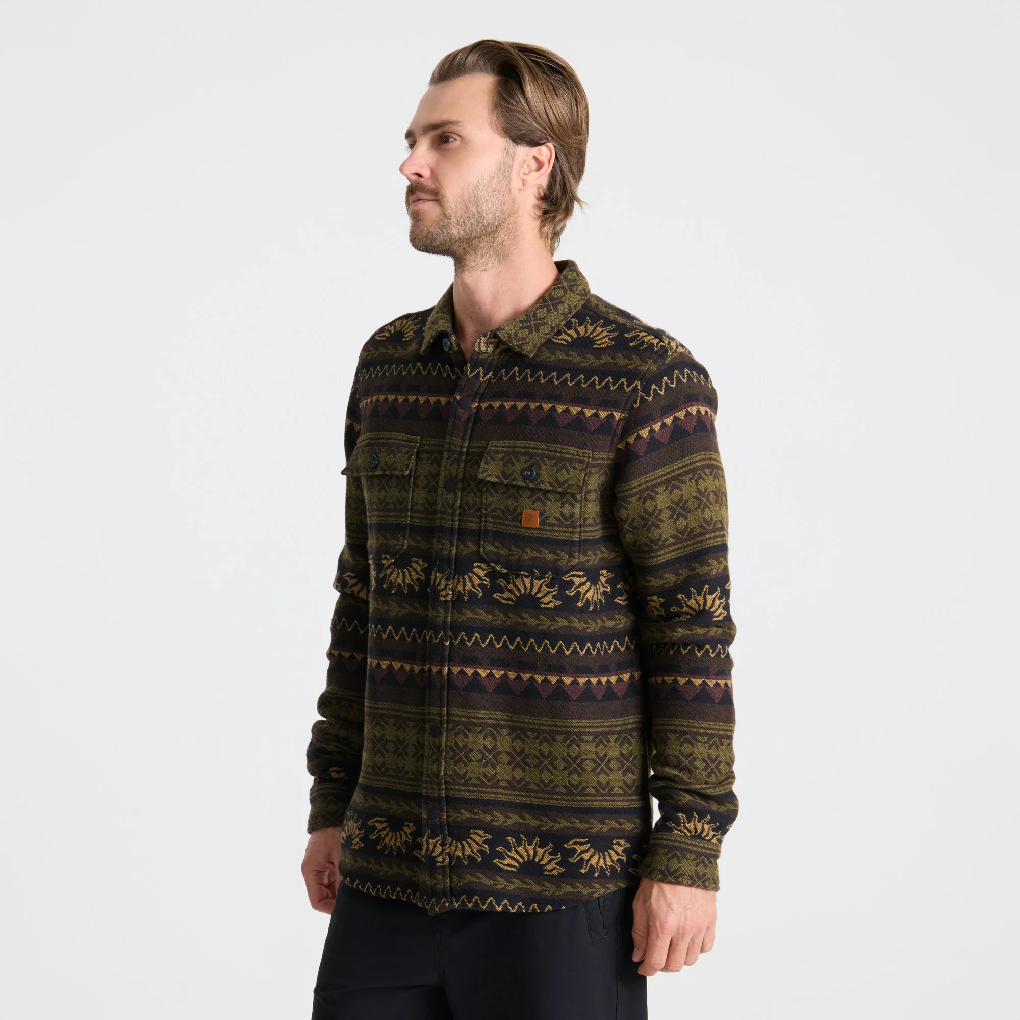 Nordsman Jacquard Flannel - Dark Military - Image 5