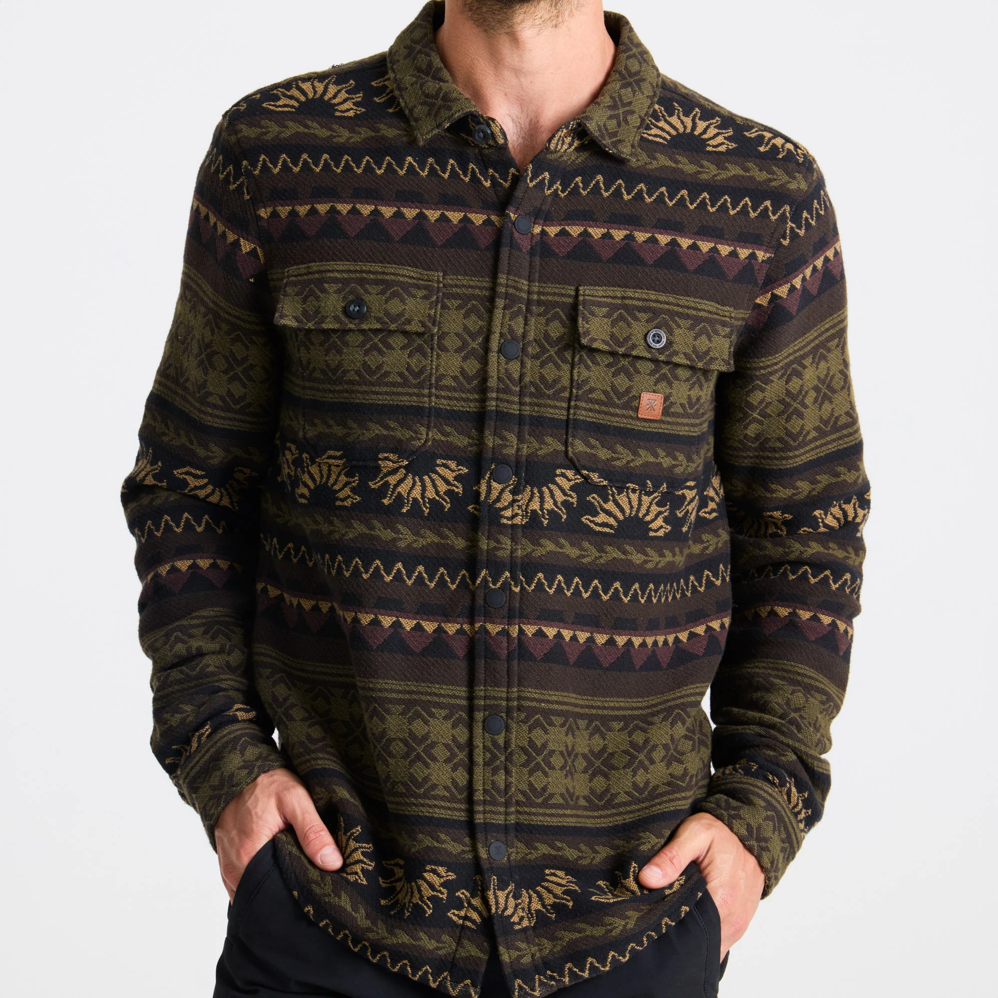 Nordsman Jacquard Flannel - Dark Military - Image 8