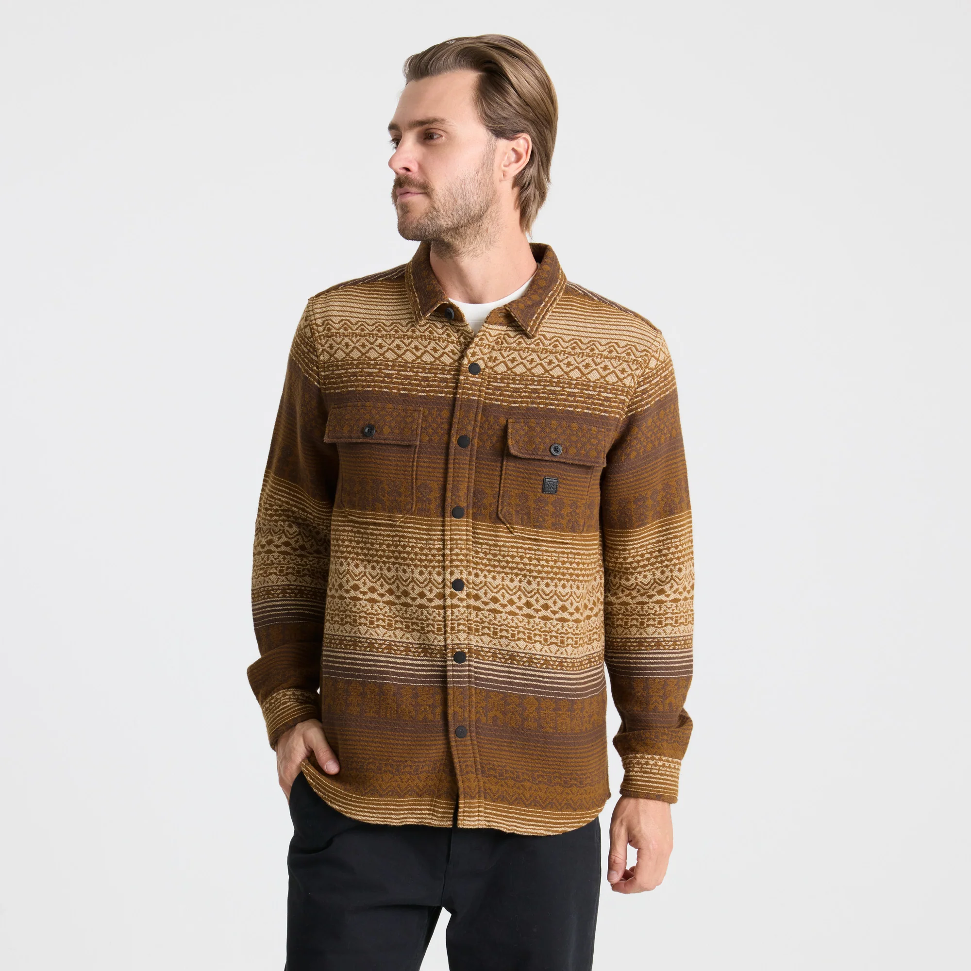 Nordsman Jacquard Long Sleeve Flannel - Otter - Image 2