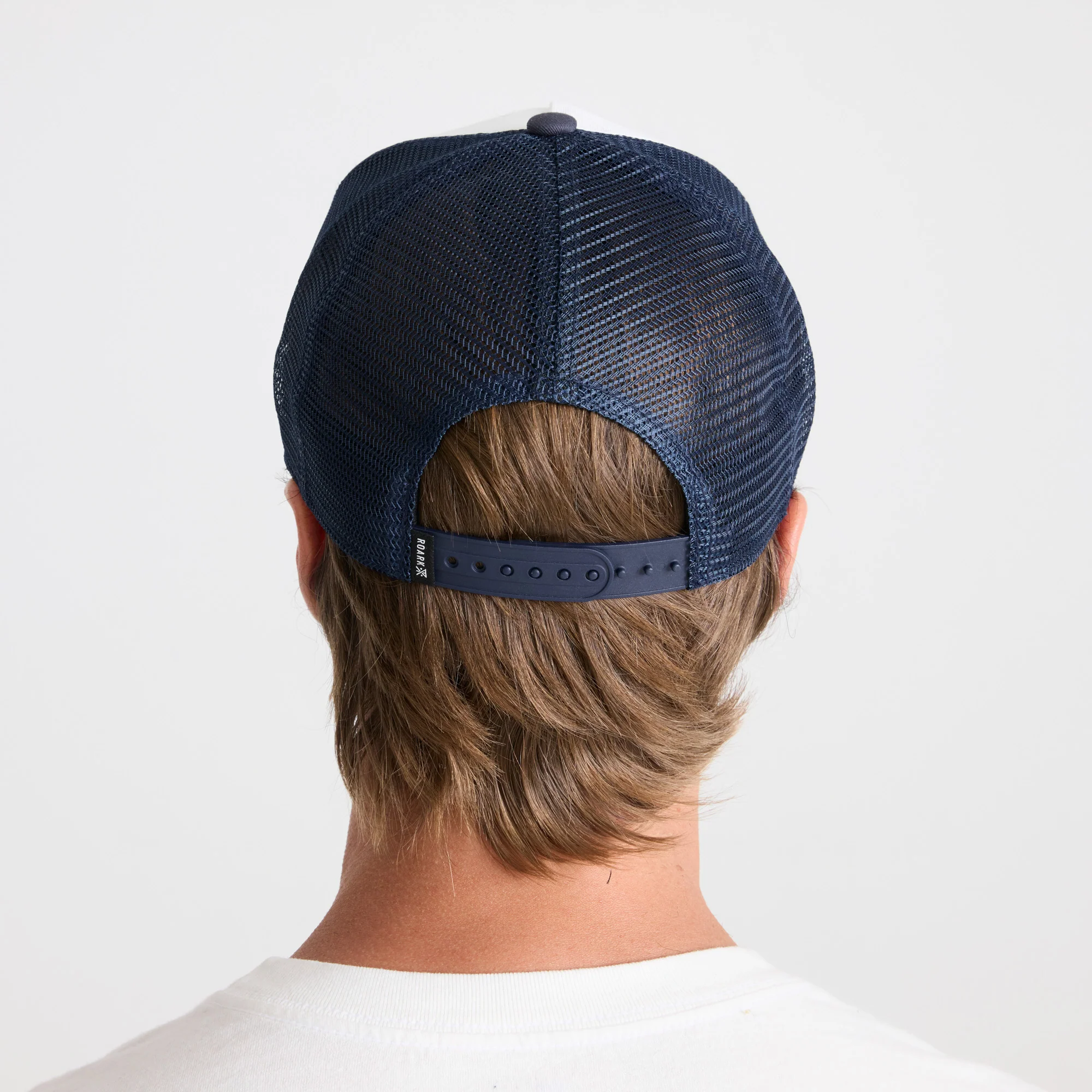 Station Trucker Snapback Hat - White/Navy - Image 5