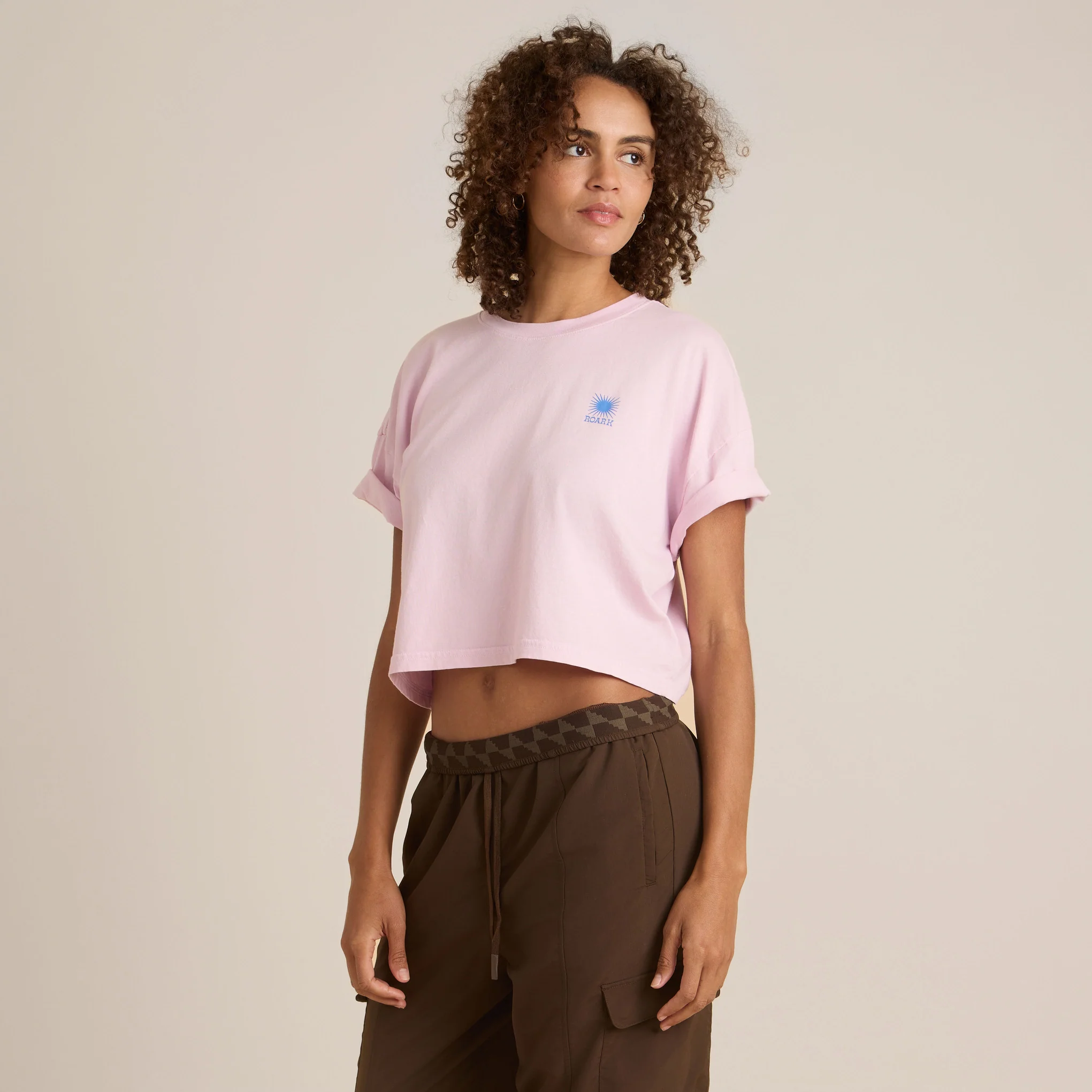 Sunburst Boxy Cropped Premium Tee - Dusty Orchid - Image 2
