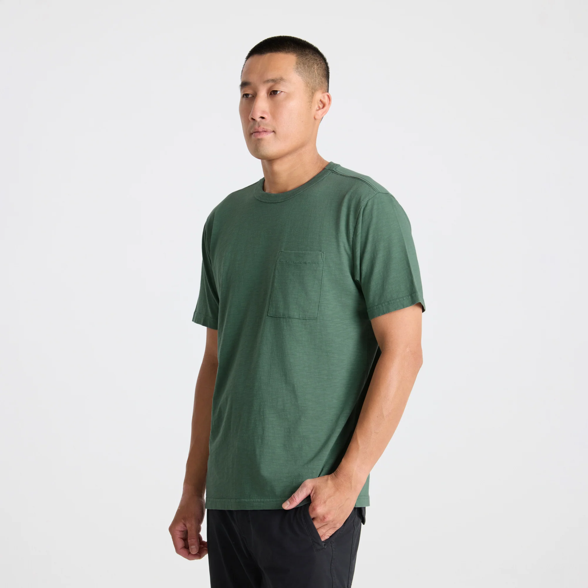 Well Worn Organic Short Sleeve Tee - Slate Green - Image 4
